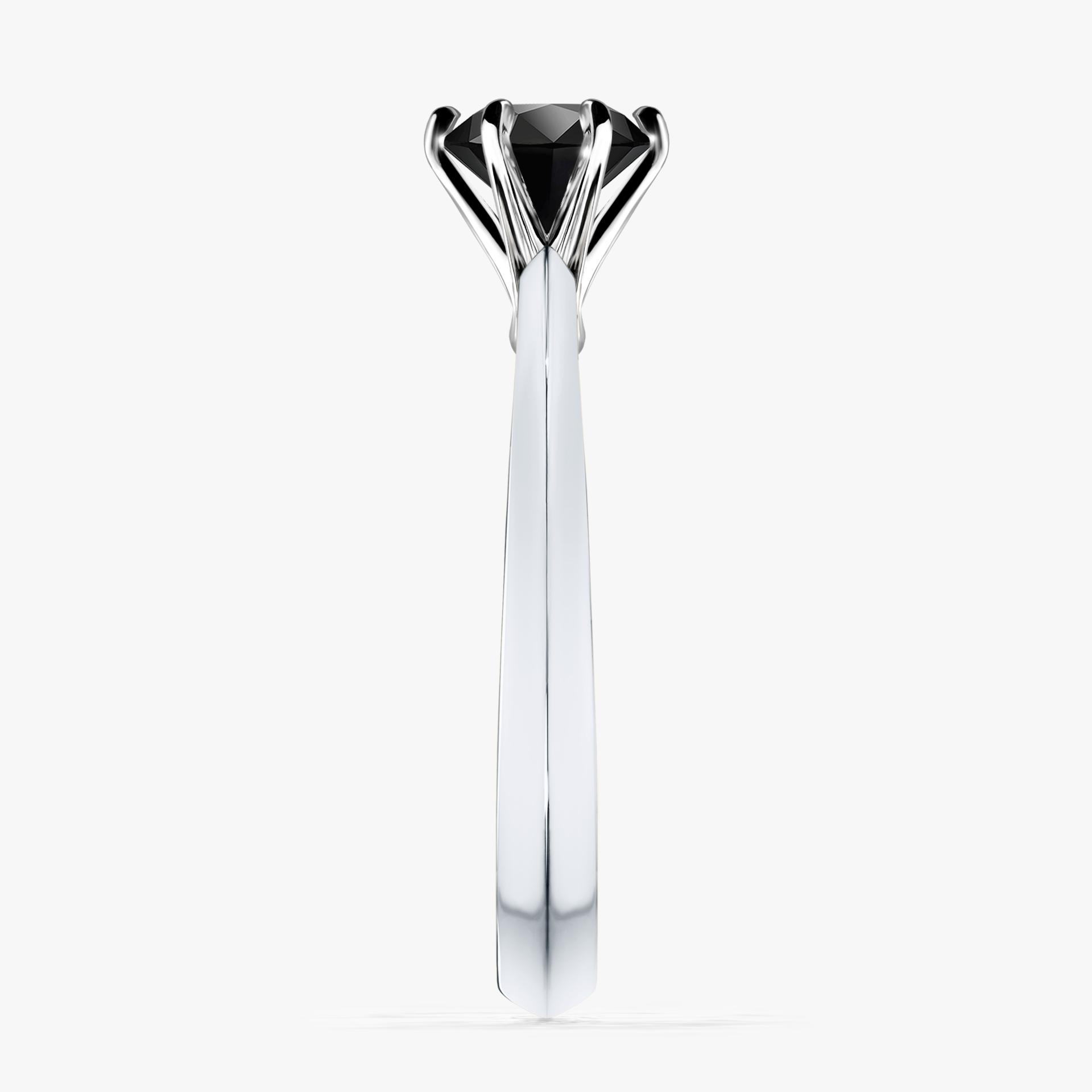 Pierscionek zareczynowy z diamentem czarnym 080 CT z bialego zlota my queen 03
