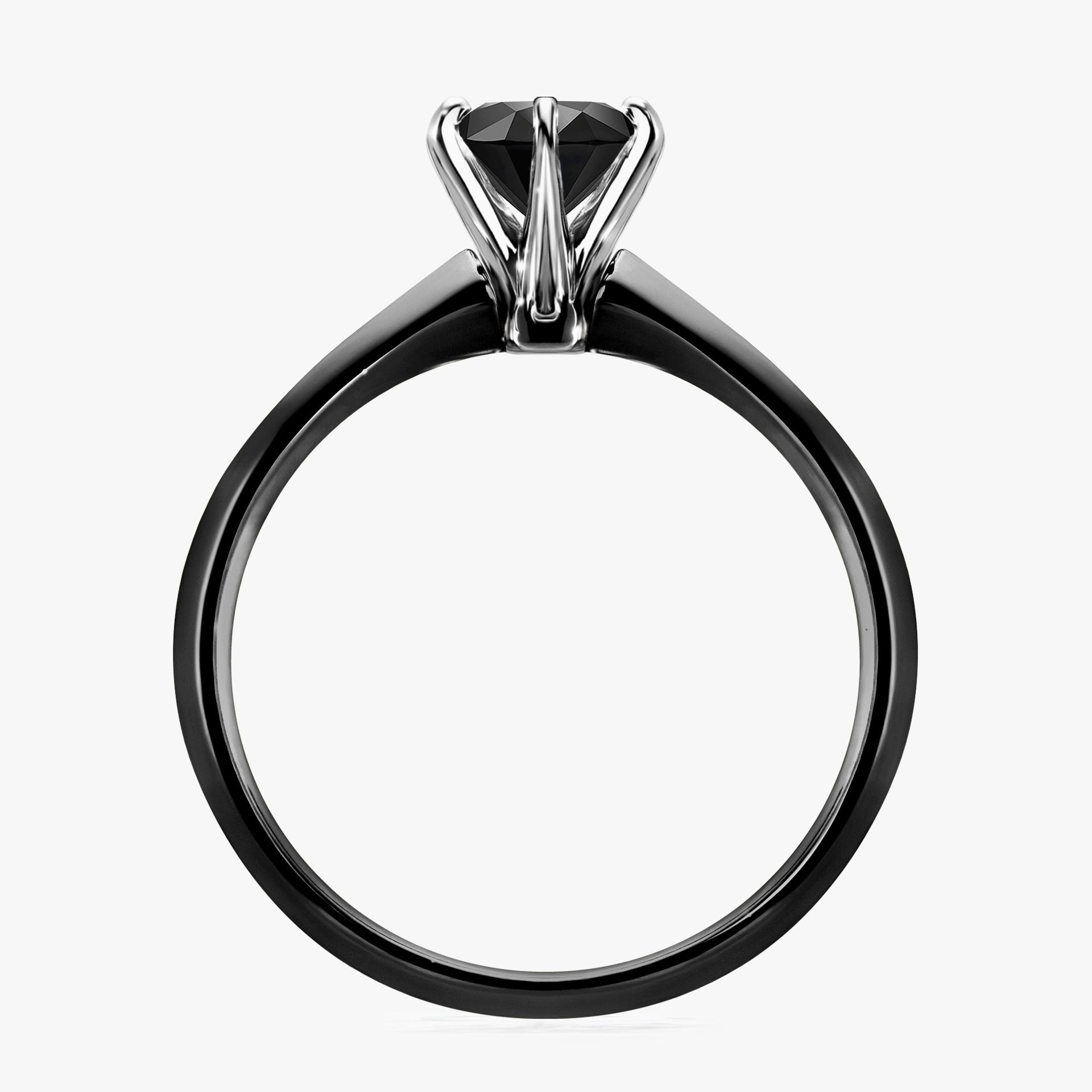 Pierscionek zareczynowy z diamentem czarnym 080 CT z czarnego zlota my queen 02