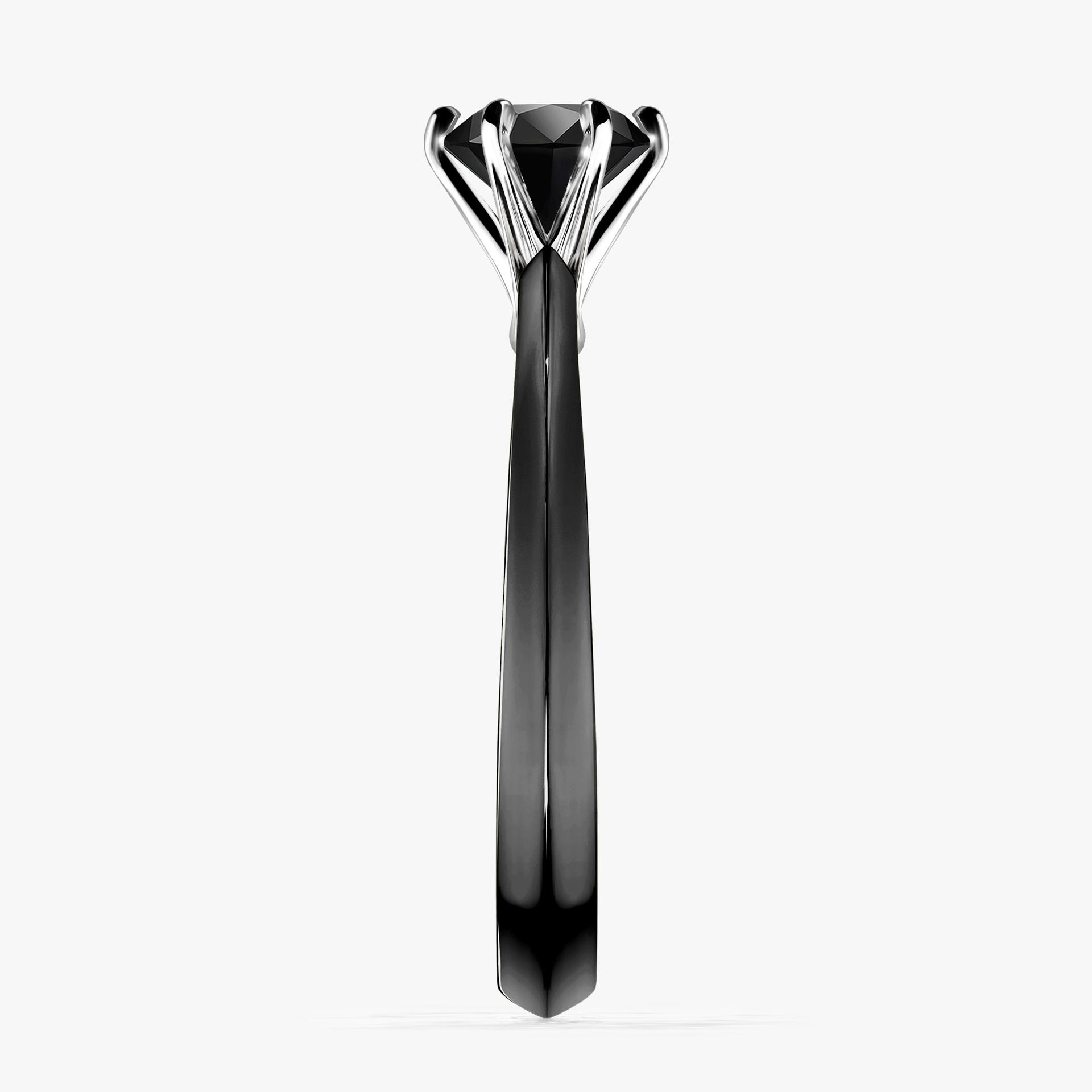 Pierscionek zareczynowy z diamentem czarnym 080 CT z czarnego zlota my queen 03
