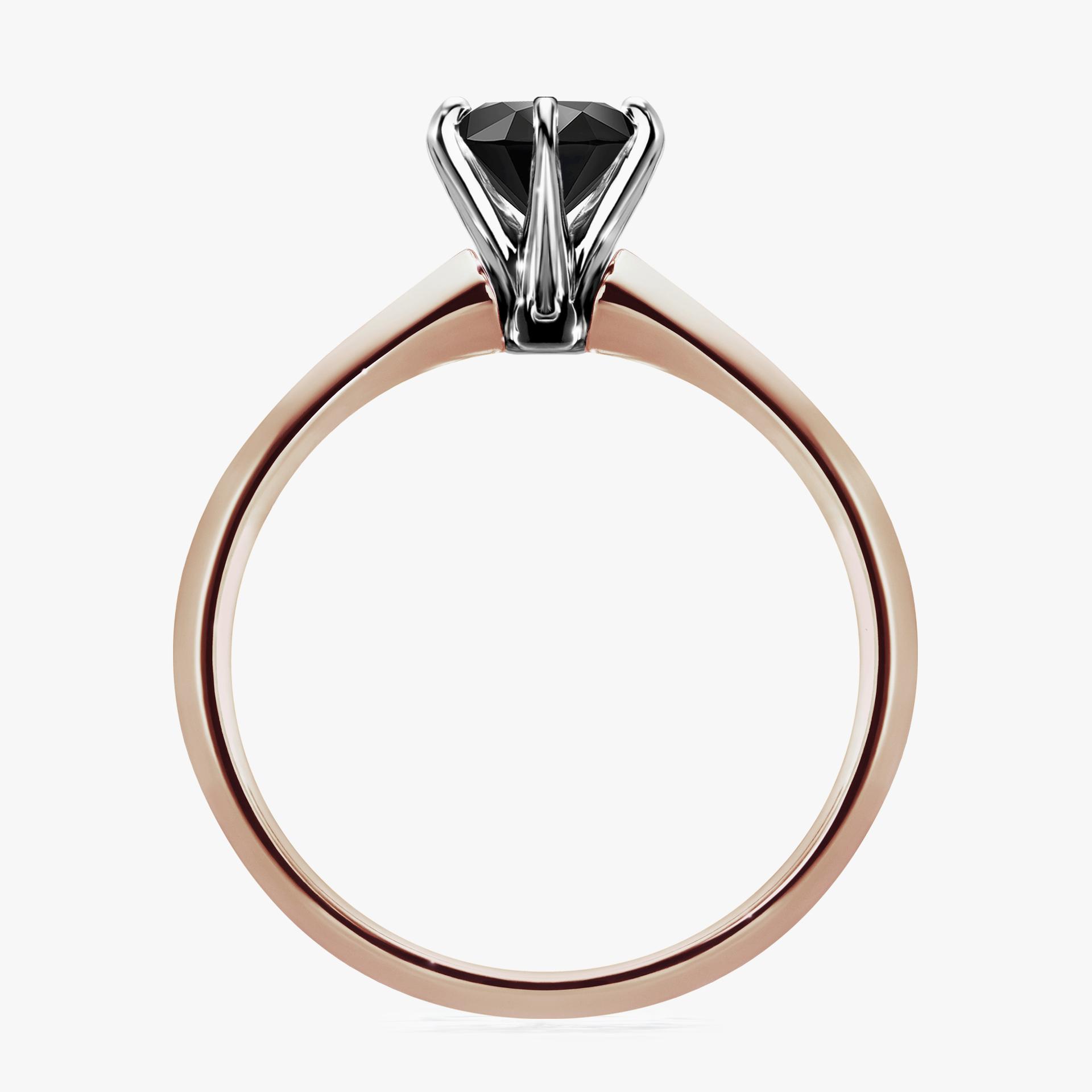 Pierscionek zareczynowy z diamentem czarnym 080 CT z rozowego zlota my queen 02