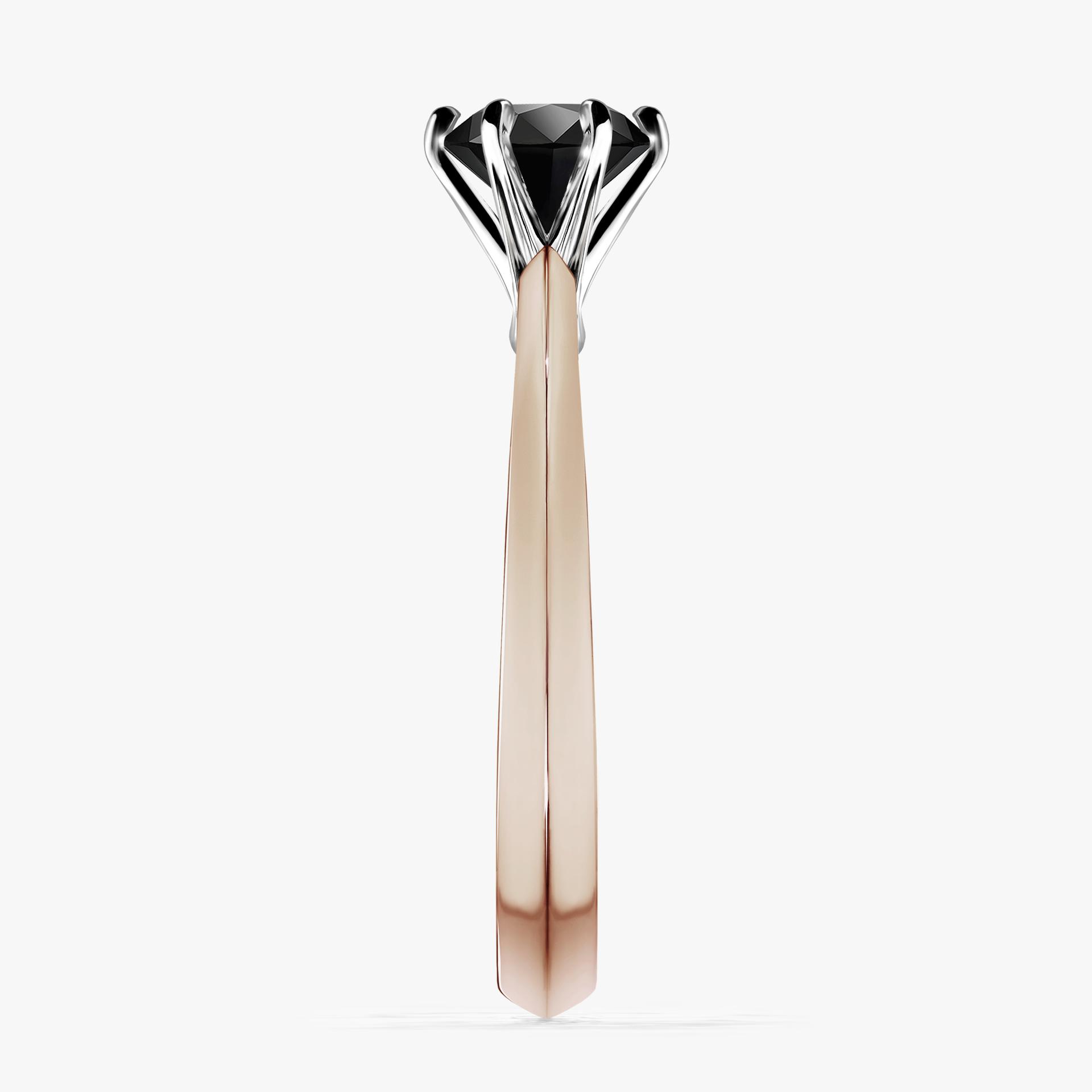 Pierscionek zareczynowy z diamentem czarnym 080 CT z rozowego zlota my queen 03
