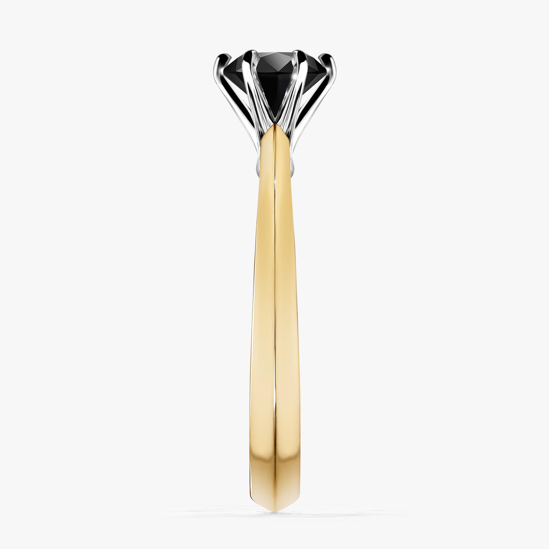 Pierscionek zareczynowy z diamentem czarnym 080 CT z zoltego zlota my queen 03