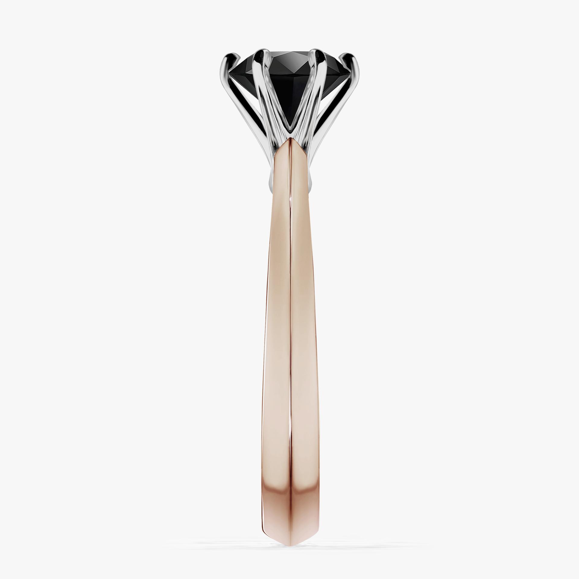 Pierscionek zareczynowy z diamentem czarnym 100 CT z rozowego zlota my queen 03