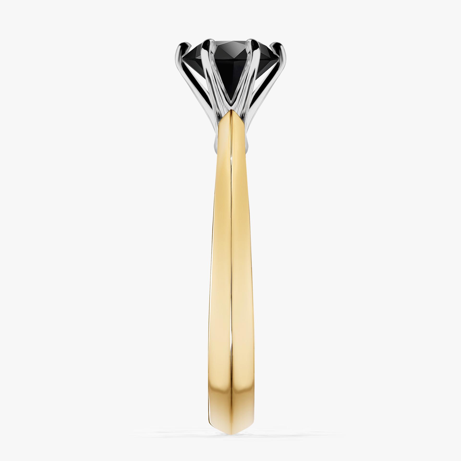 Pierscionek zareczynowy z diamentem czarnym 100 CT z zoltego zlota my queen 03