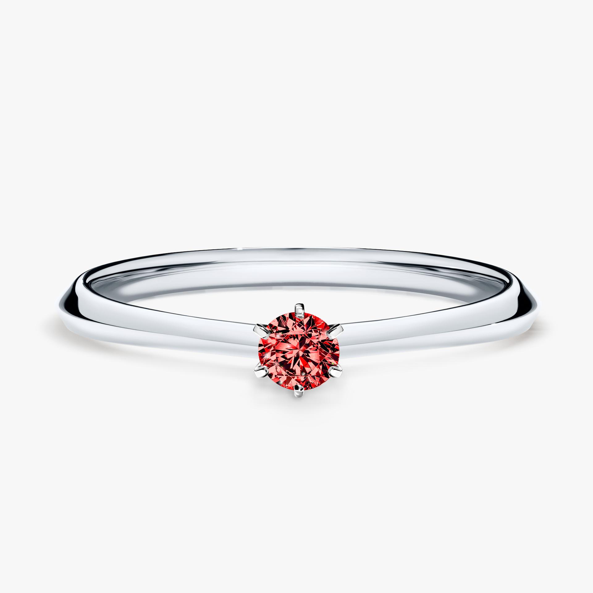 Pierscionek zareczynowy z diamentem czerwony 010 CT z bialego zlota my queen 01