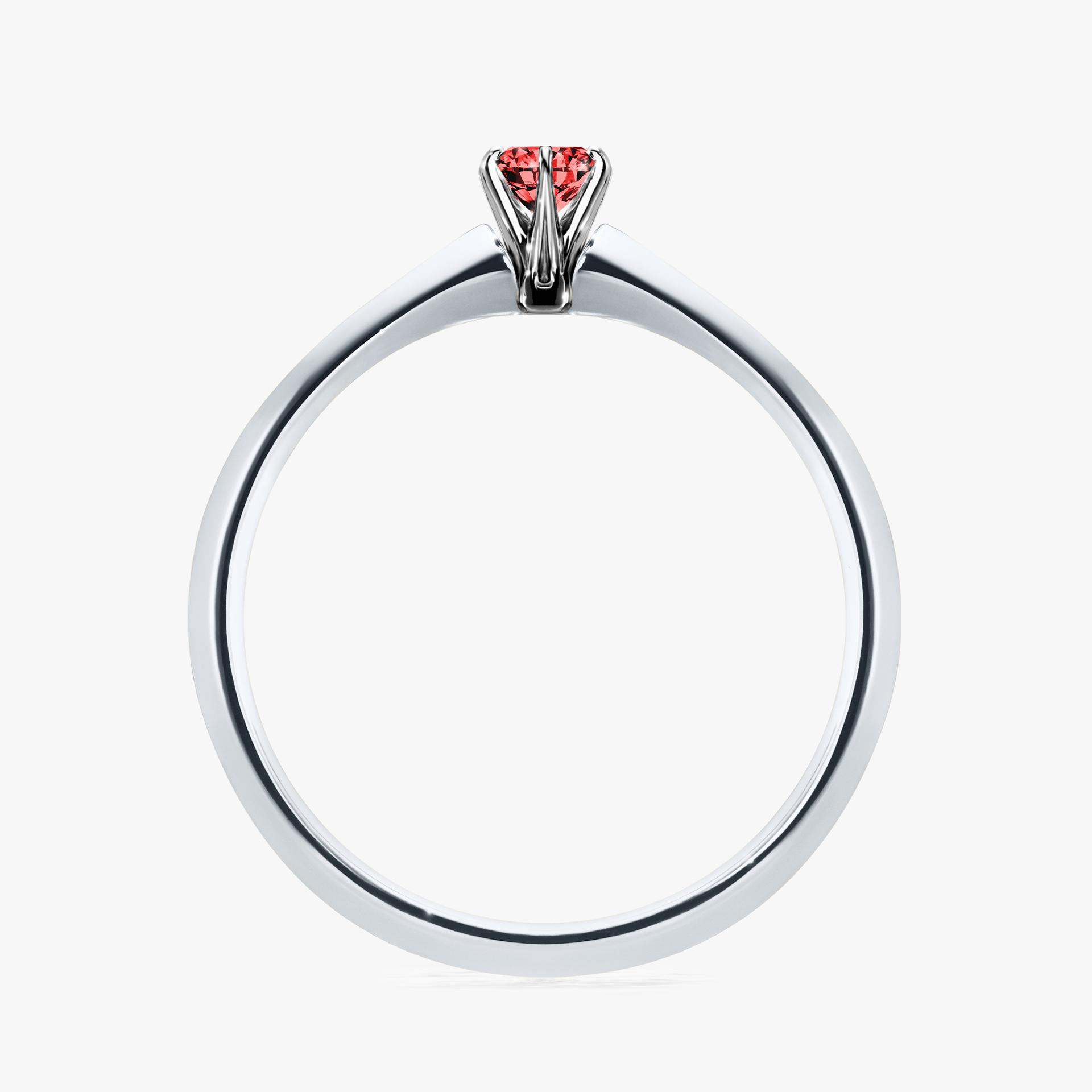 Pierscionek zareczynowy z diamentem czerwony 010 CT z bialego zlota my queen 02