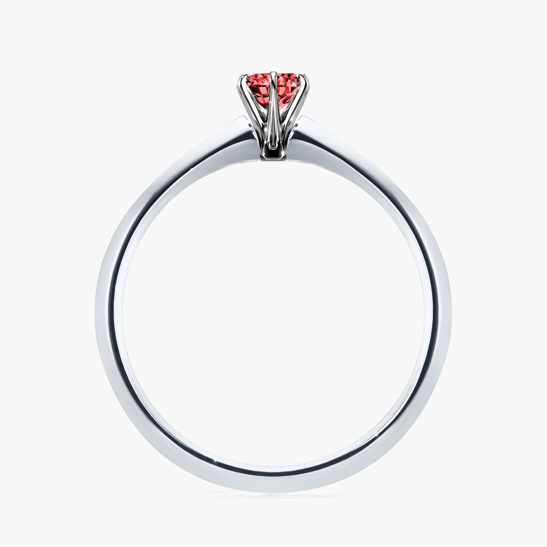 Pierscionek zareczynowy z diamentem czerwony 017 CT z bialego zlota my queen 02