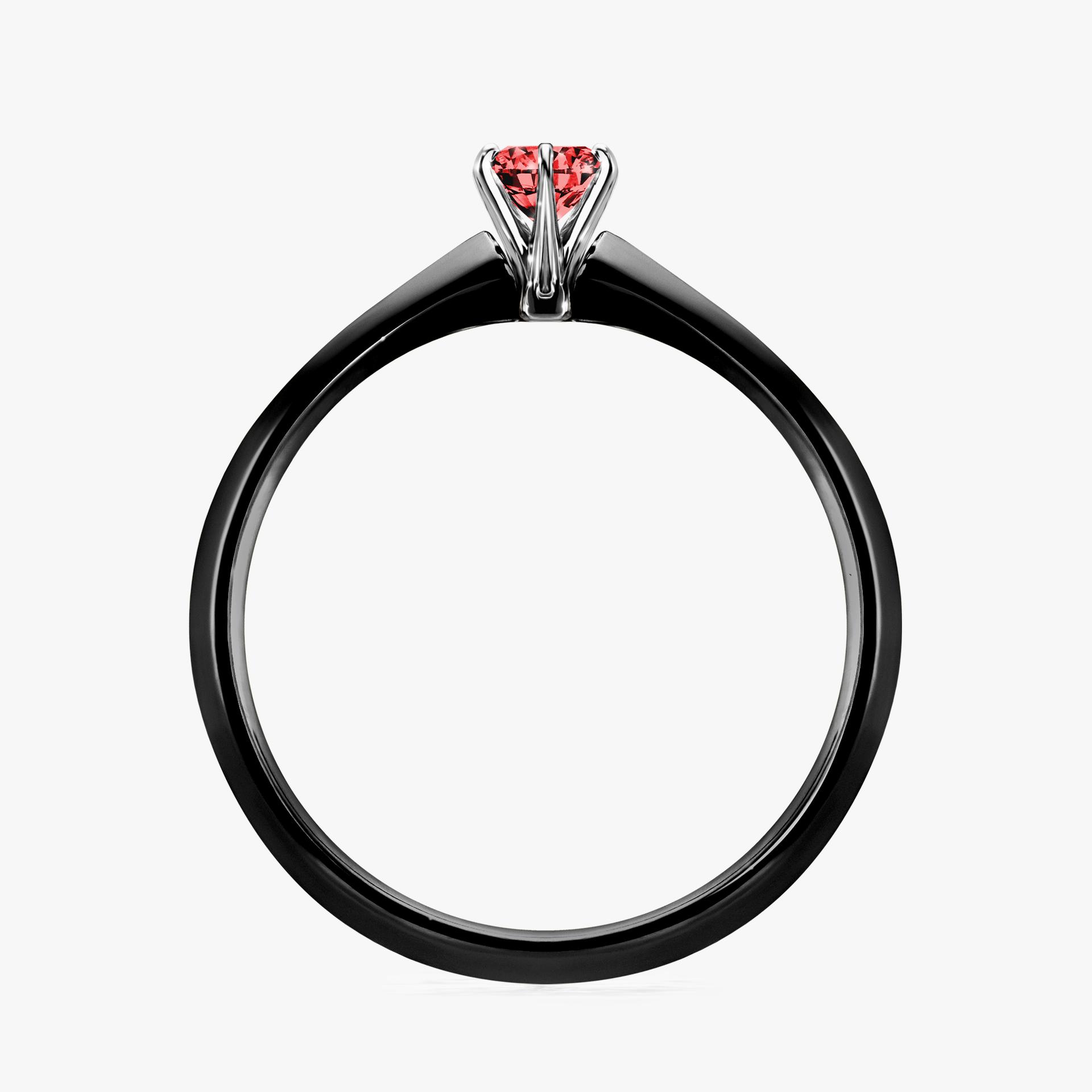 Pierscionek zareczynowy z diamentem czerwony 017 CT z czarnego zlota my queen 02