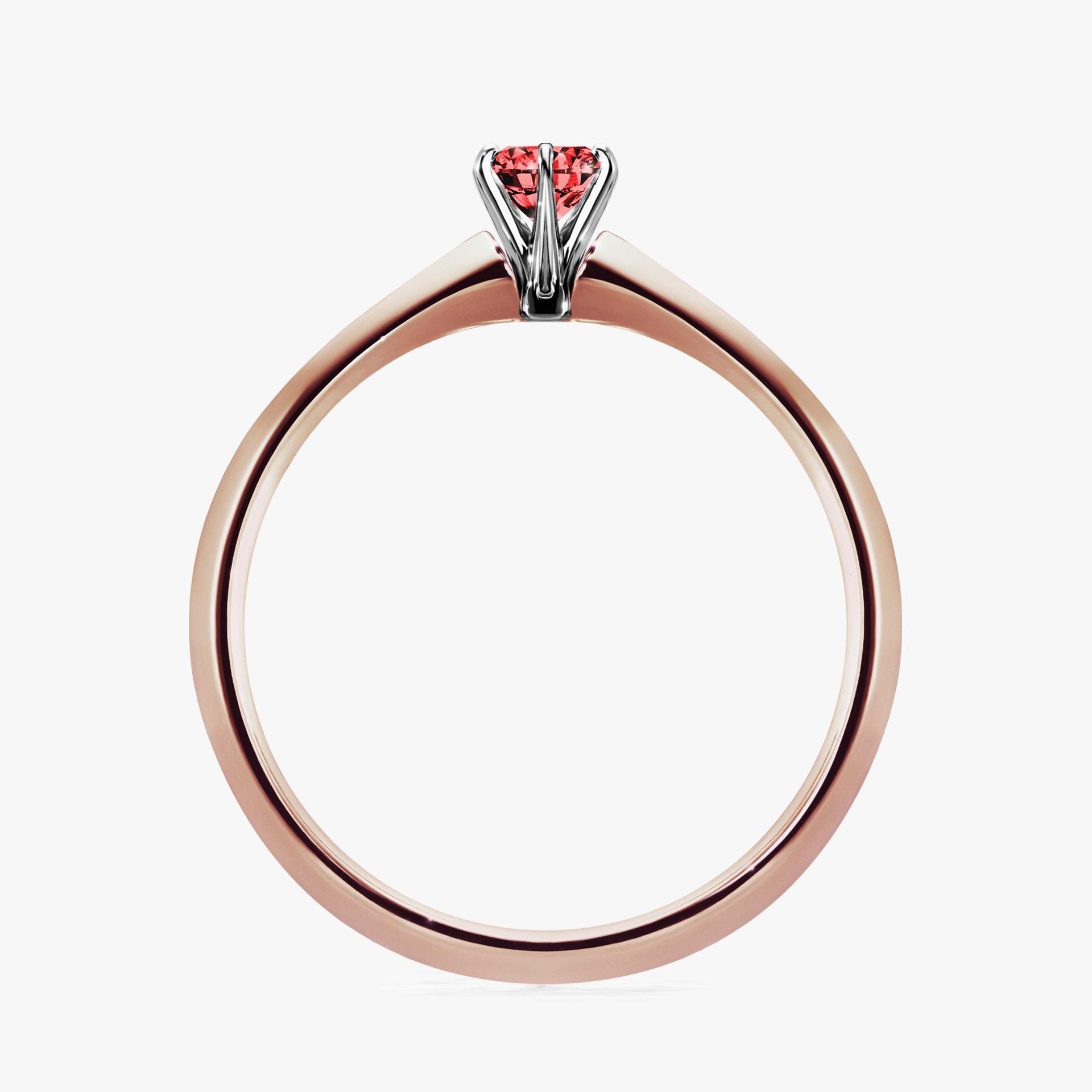Pierscionek zareczynowy z diamentem czerwony 017 CT z rozowego zlota my queen 02