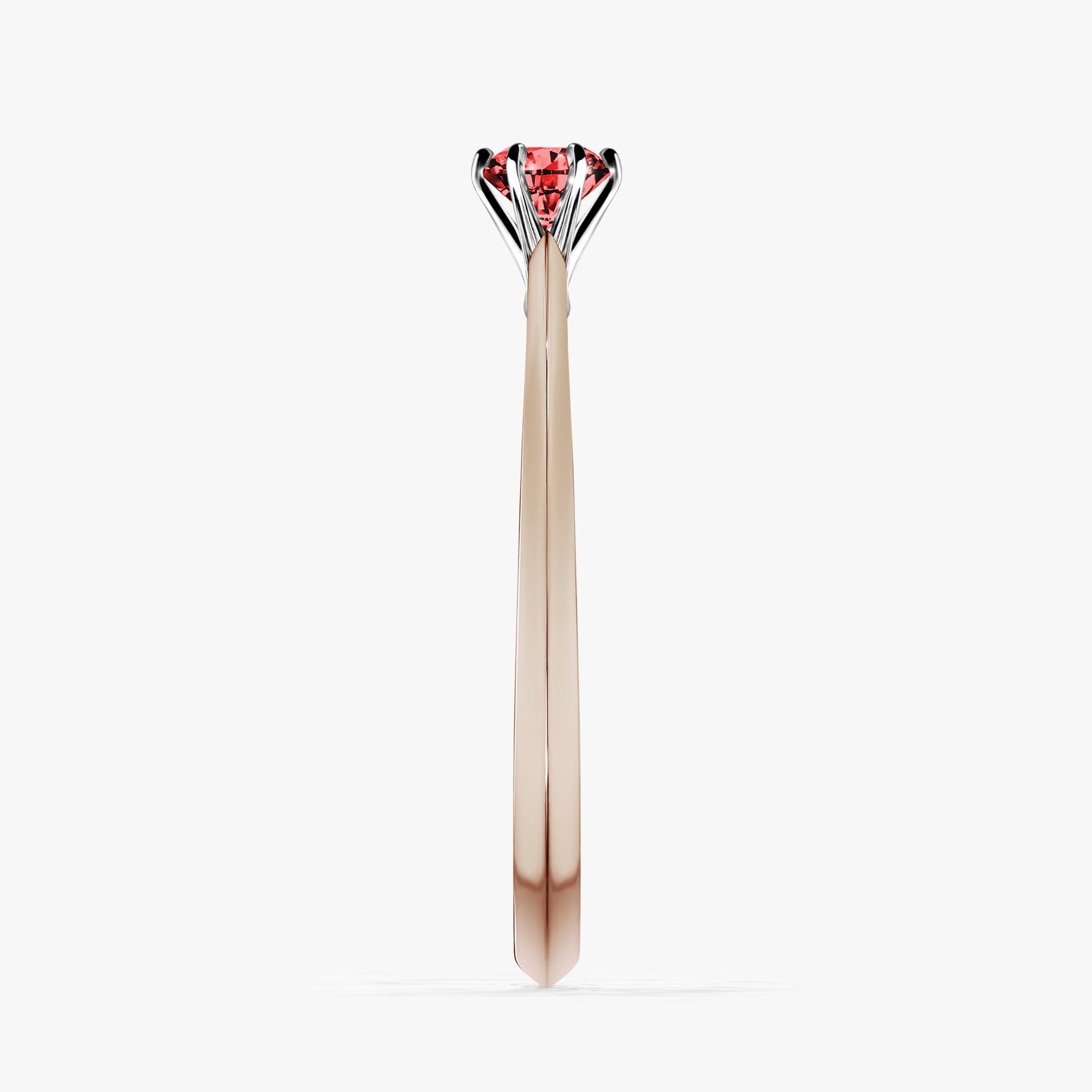 Pierscionek zareczynowy z diamentem czerwony 017 CT z rozowego zlota my queen 03
