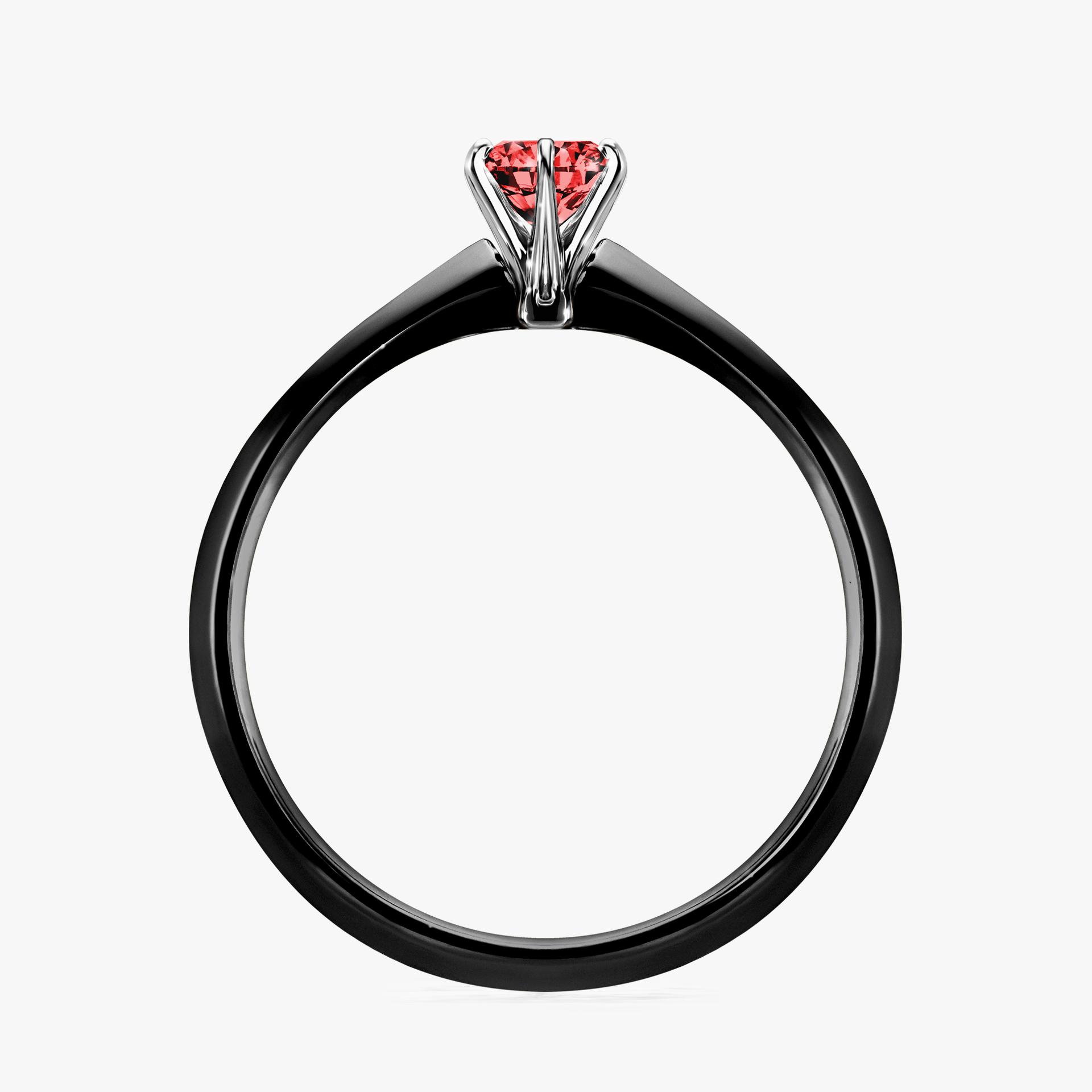 Pierscionek zareczynowy z diamentem czerwony 025 CT z czarnego zlota my queen 02