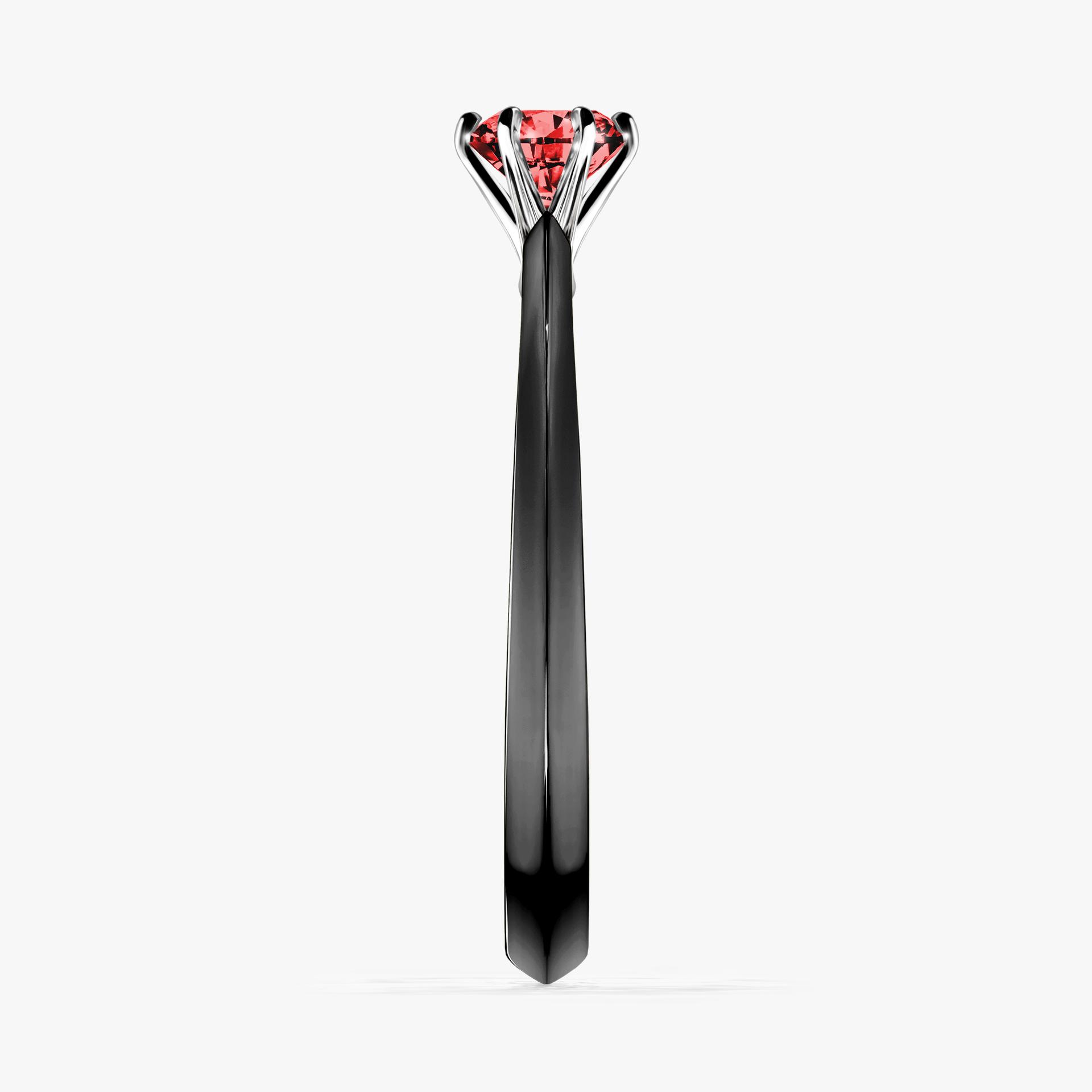 Pierscionek zareczynowy z diamentem czerwony 030 CT z czarnego zlota my queen 03