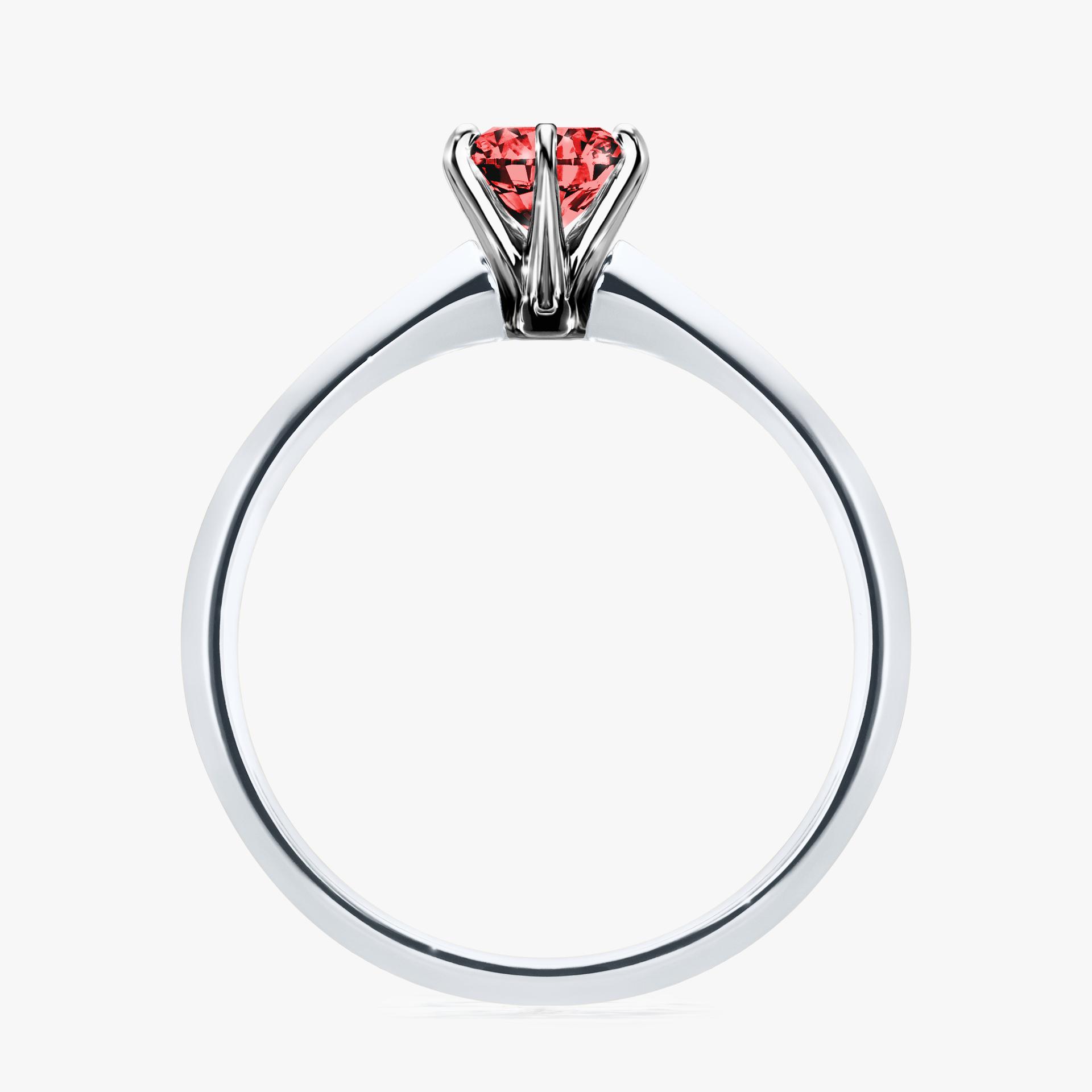 Pierścionek zaręczynowy My Queen z białego złota z czerwonym diamentem 0,50ct