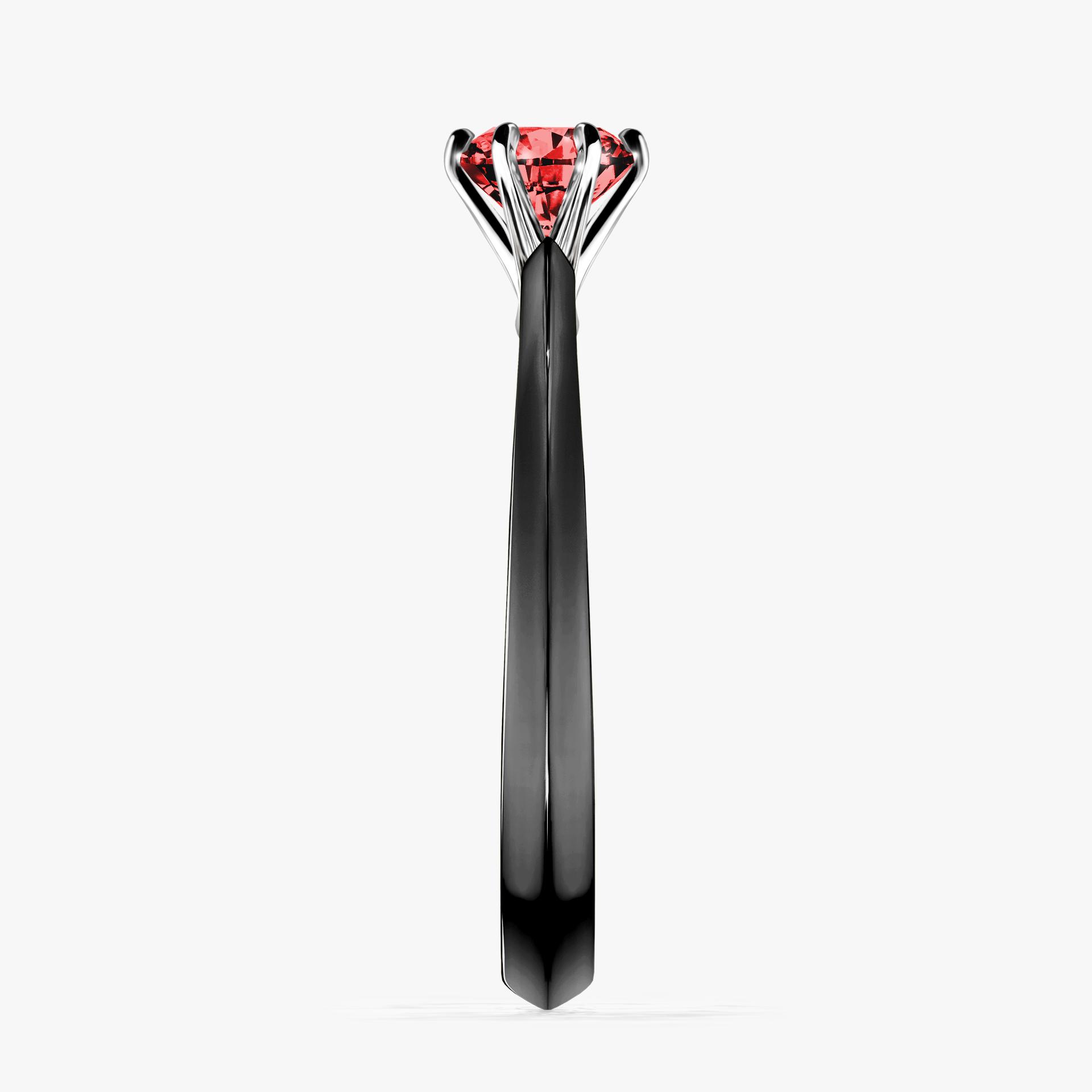 Pierscionek zareczynowy z diamentem czerwony 050 CT z czarnego zlota my queen 03