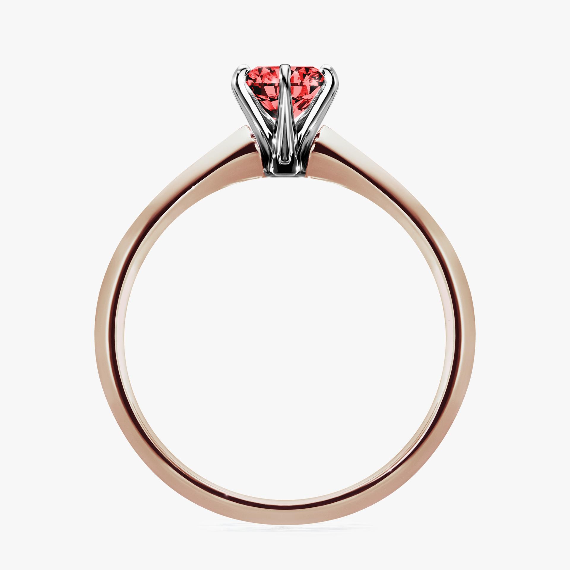 Pierscionek zareczynowy z diamentem czerwony 050 CT z rozowego zlota my queen 02