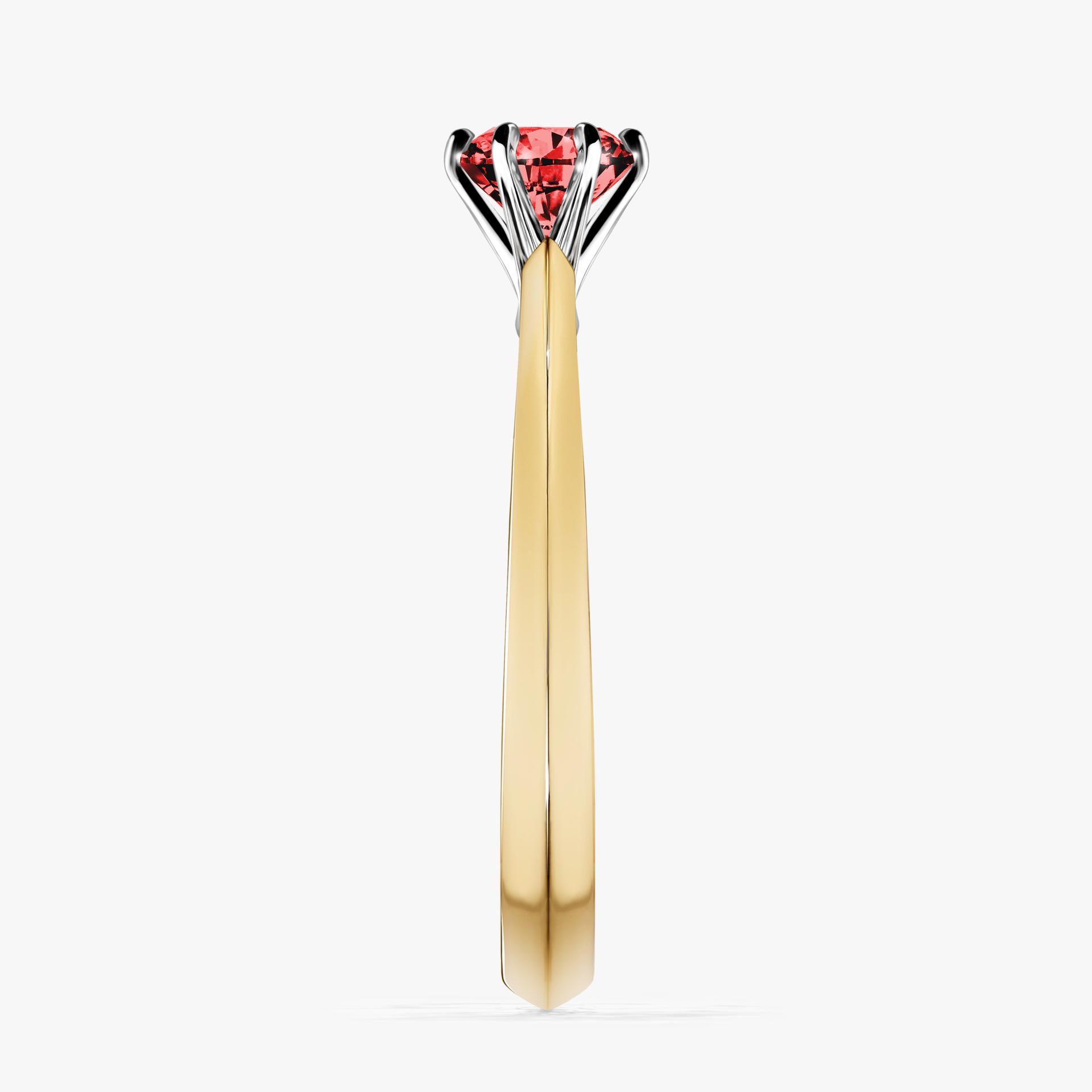 Pierscionek zareczynowy z diamentem czerwony 050 CT z zoltego zlota my queen 03