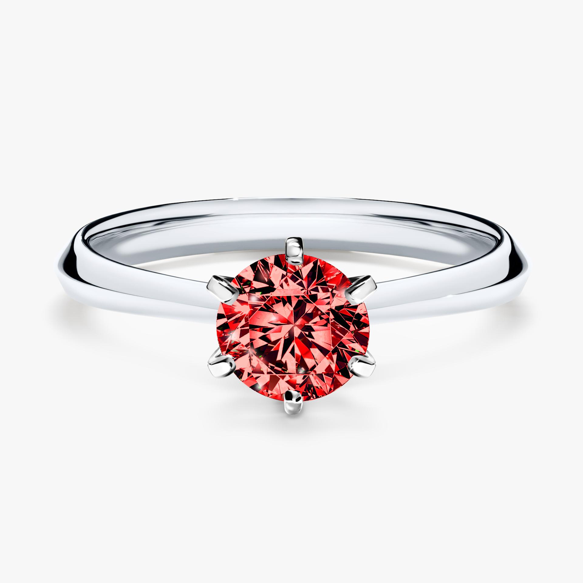 Pierscionek zareczynowy z diamentem czerwony 080 CT z bialego zlota my queen 01