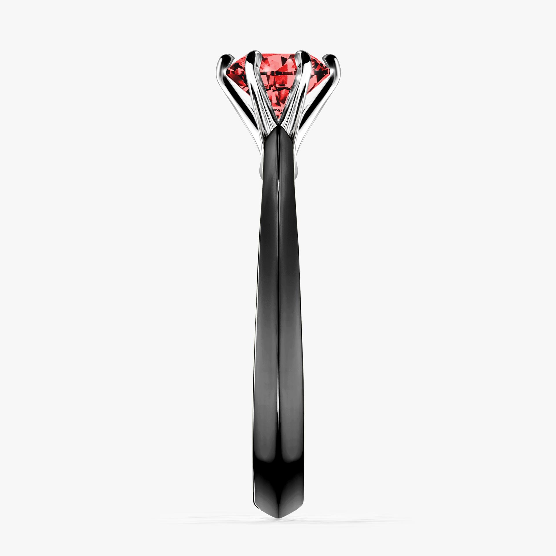 Pierscionek zareczynowy z diamentem czerwony 080 CT z czarnego zlota my queen 03