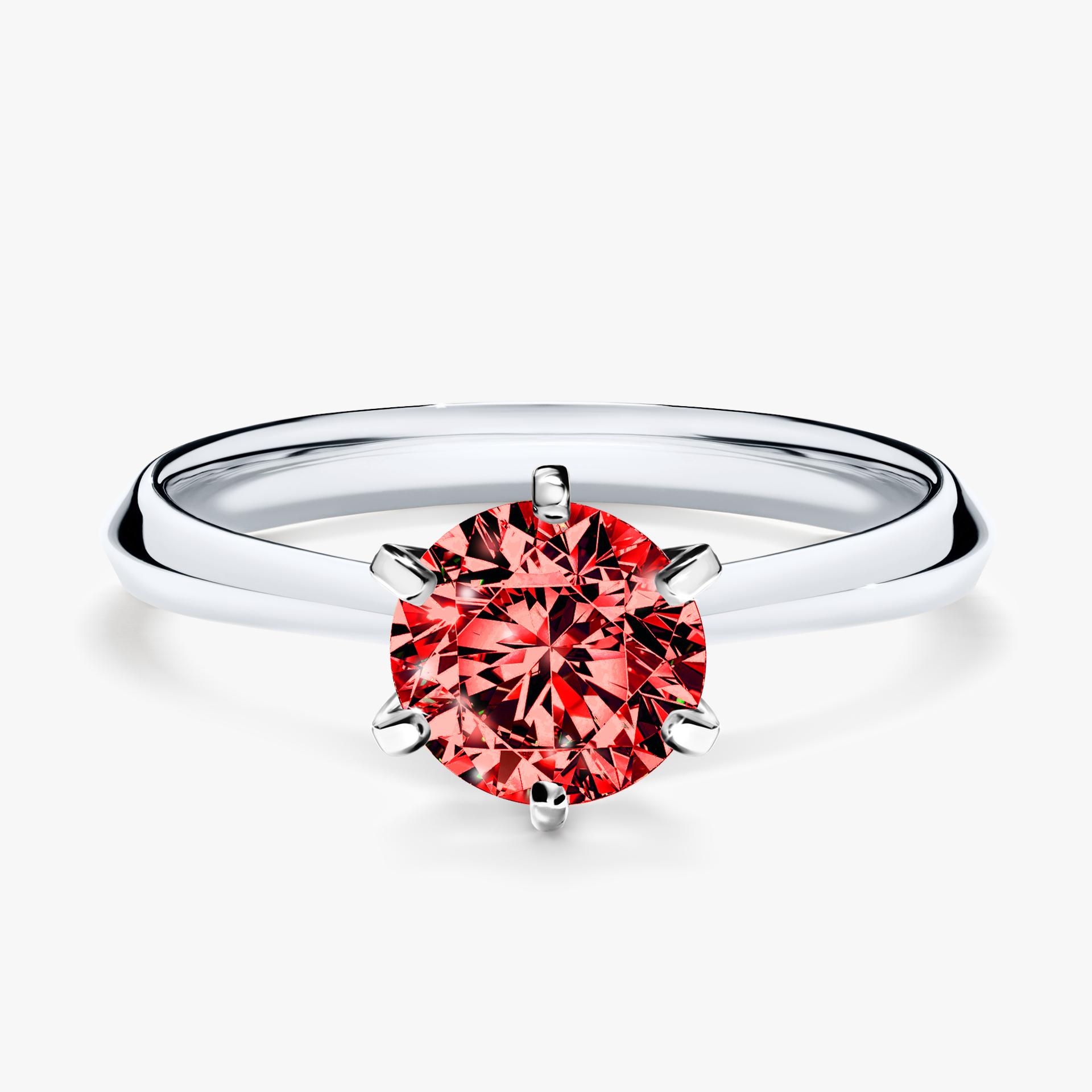 Pierscionek zareczynowy z diamentem czerwony 100 CT z bialego zlota my queen 01