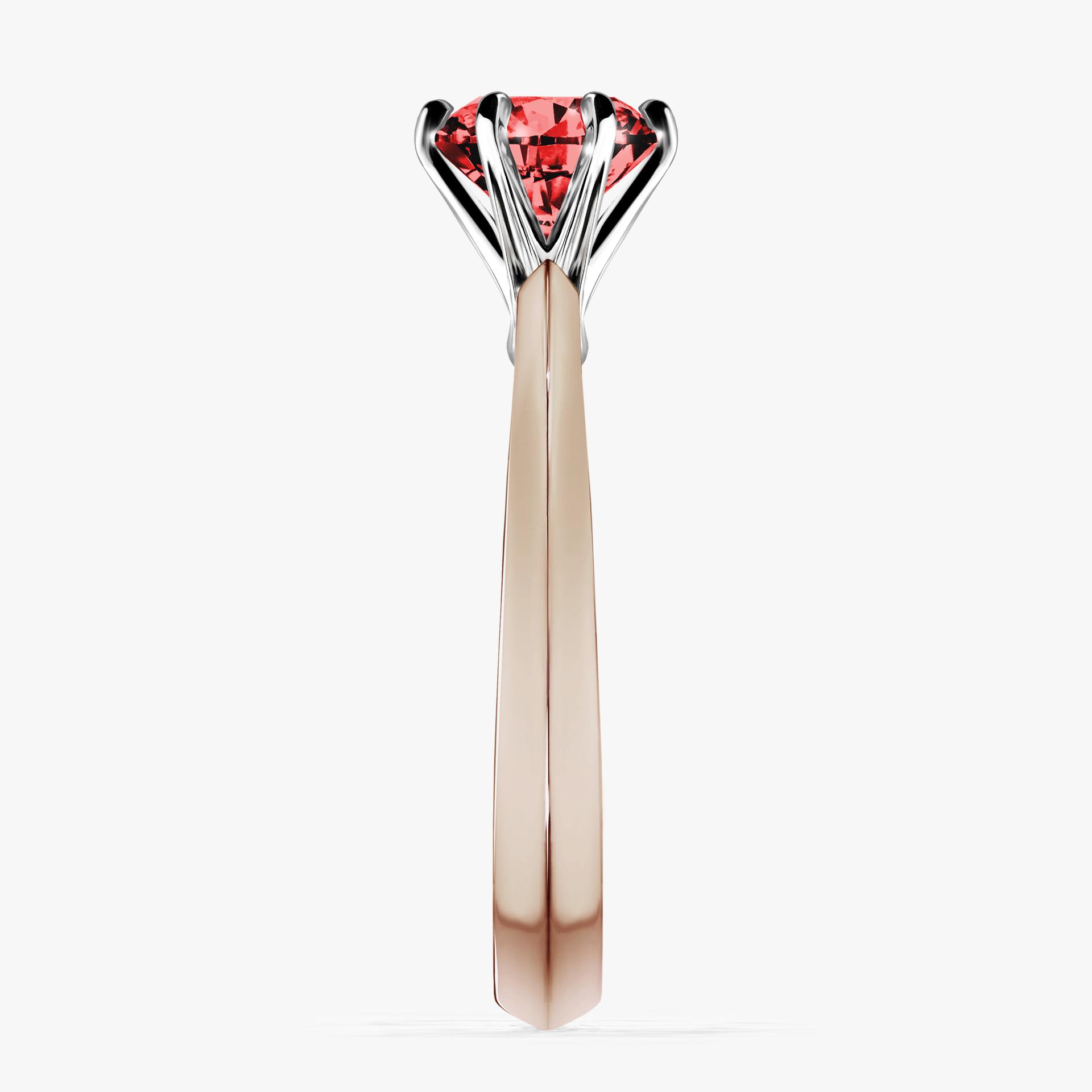 Pierscionek zareczynowy z diamentem czerwony 100 CT z rozowego zlota my queen 03