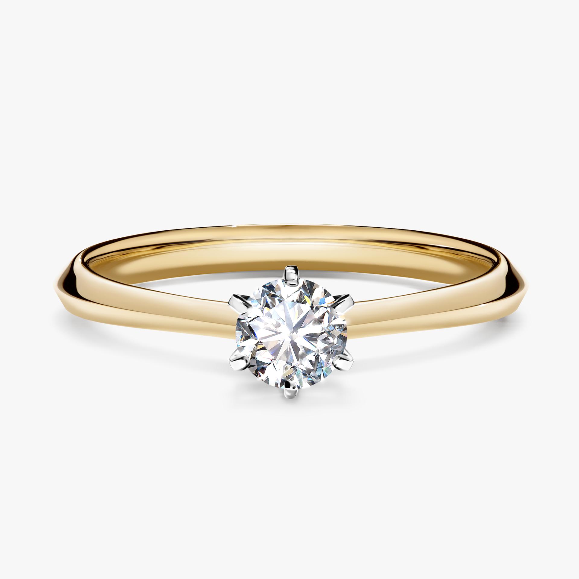 Pierscionek zareczynowy z diamentem laboratoryjnym 030 CT z zoltego zlota my queen 01