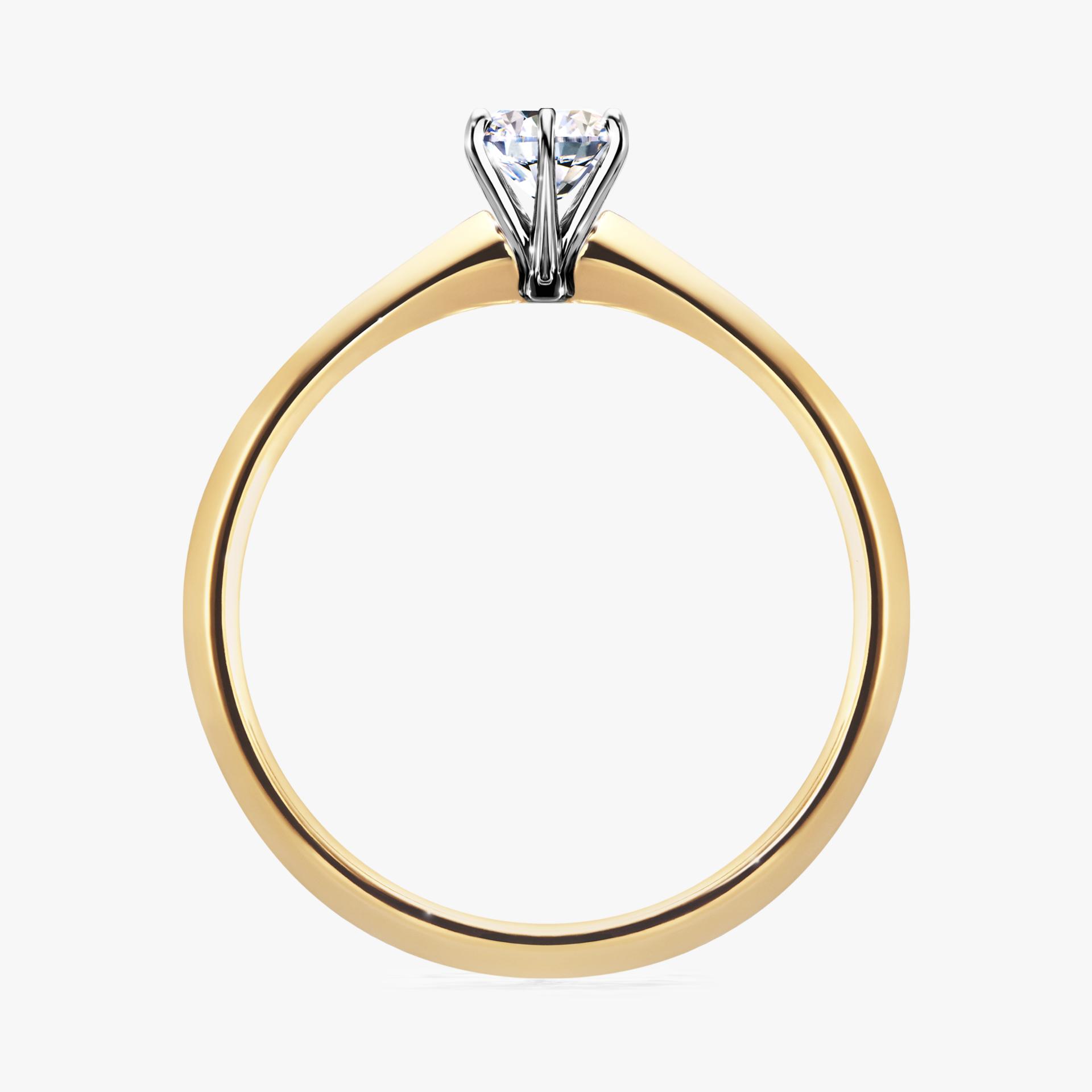 Pierscionek zareczynowy z diamentem laboratoryjnym 030 CT z zoltego zlota my queen 02