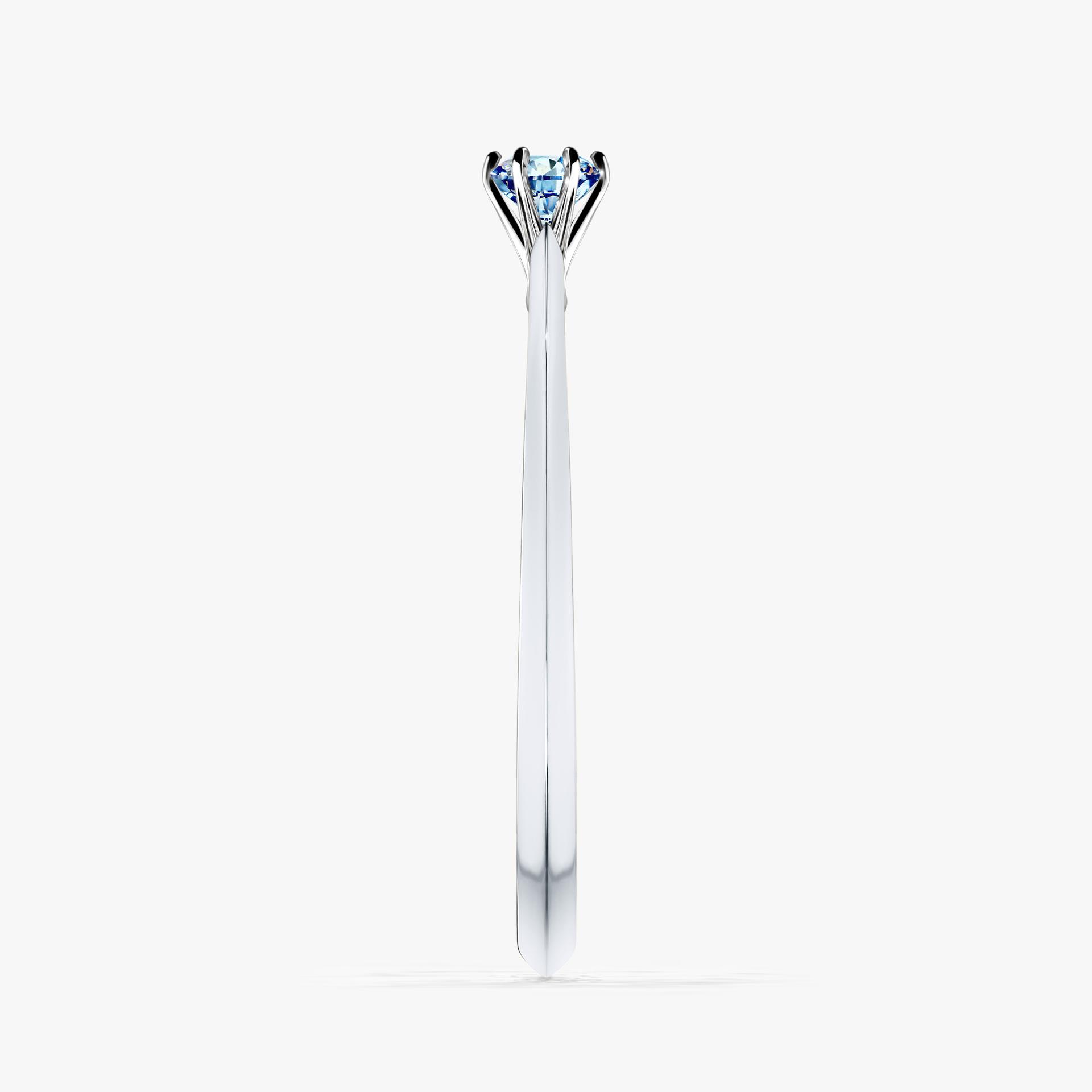 Pierscionek zareczynowy z diamentem niebieski 010 CT z bialego zlota my queen 03