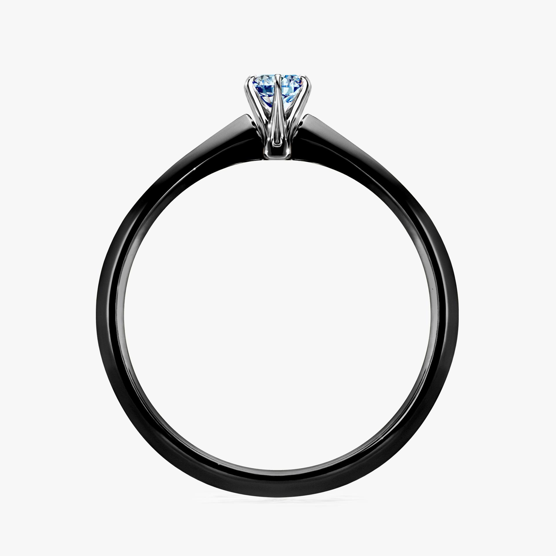 Pierscionek zareczynowy z diamentem niebieski 010 CT z czarnego zlota my queen 02