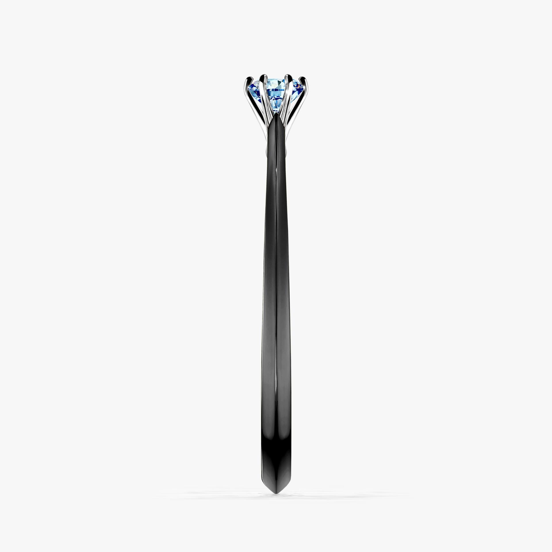 Pierscionek zareczynowy z diamentem niebieski 010 CT z czarnego zlota my queen 03