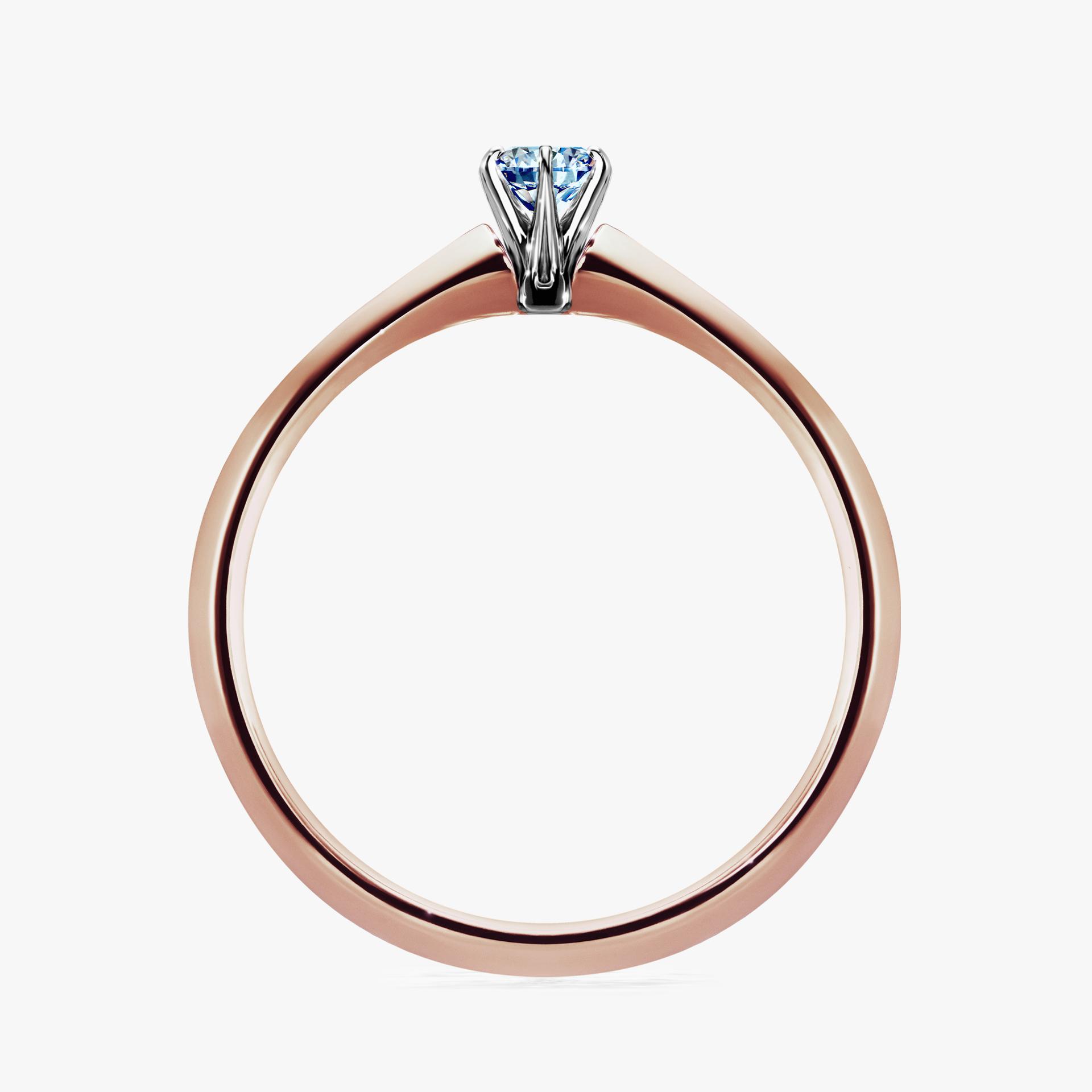 Pierscionek zareczynowy z diamentem niebieski 010 CT z rozowego zlota my queen 02