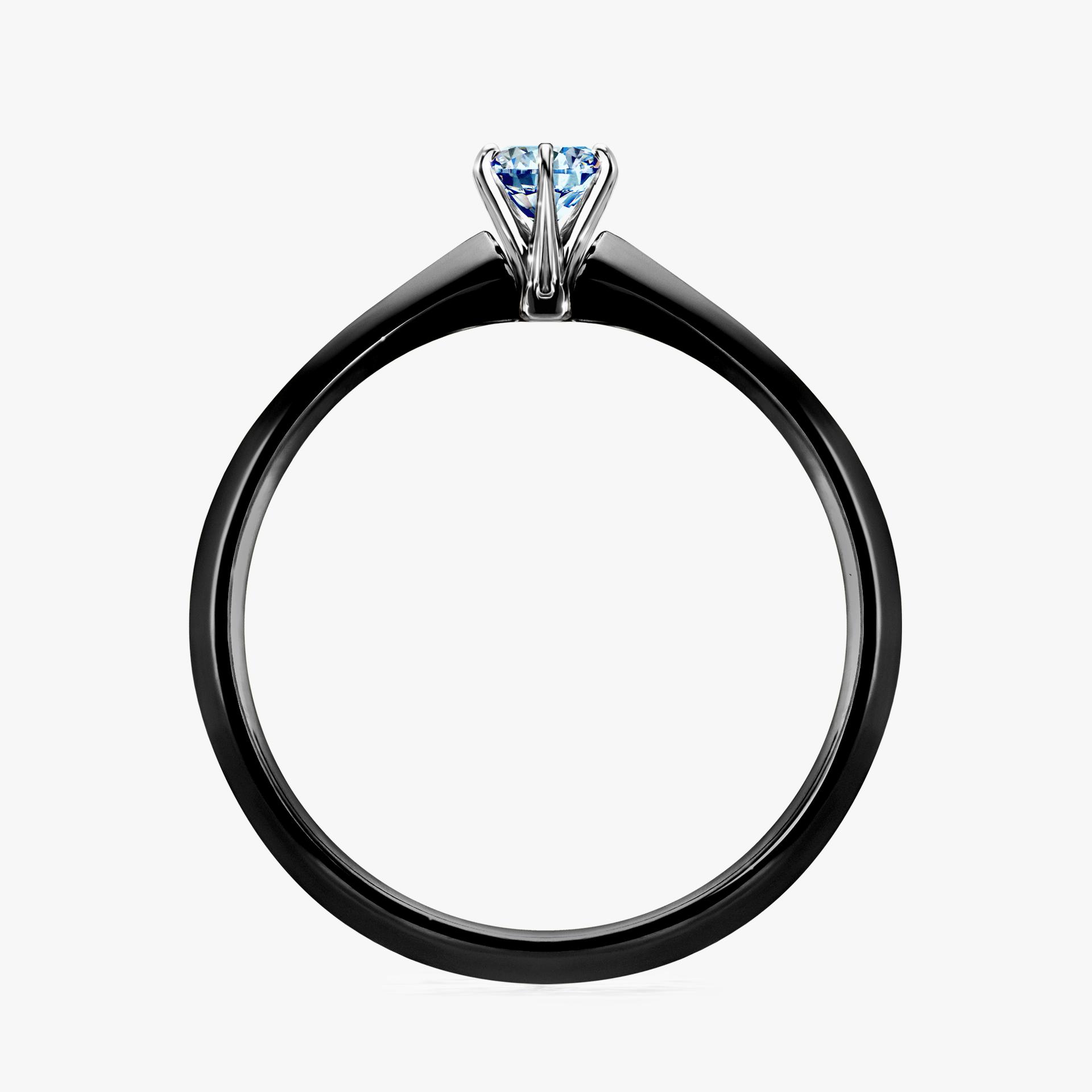 Pierscionek zareczynowy z diamentem niebieski 017 CT z czarnego zlota my queen 02