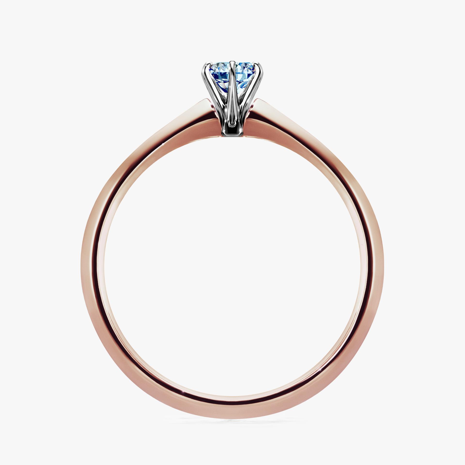 Pierscionek zareczynowy z diamentem niebieski 017 CT z rozowego zlota my queen 02