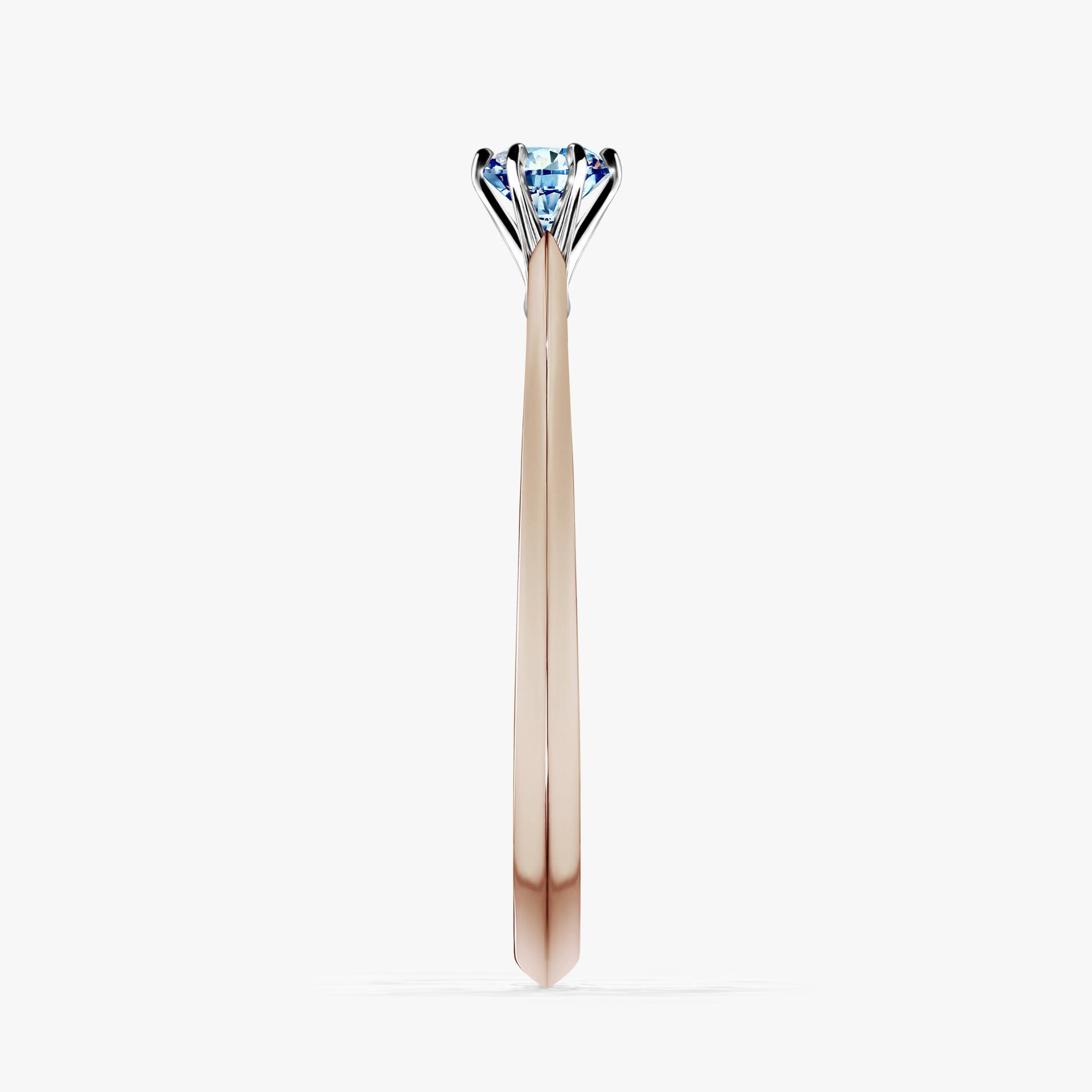 Pierscionek zareczynowy z diamentem niebieski 017 CT z rozowego zlota my queen 03