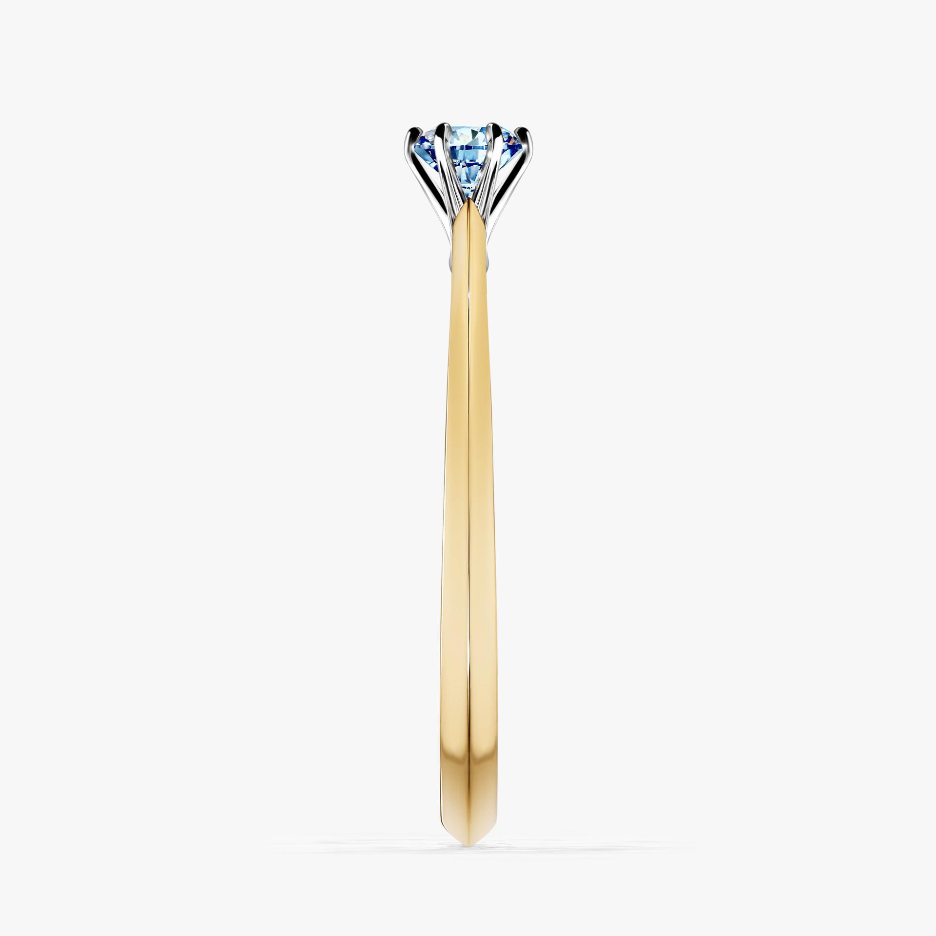 Pierscionek zareczynowy z diamentem niebieski 017 CT z zoltego zlota my queen 03