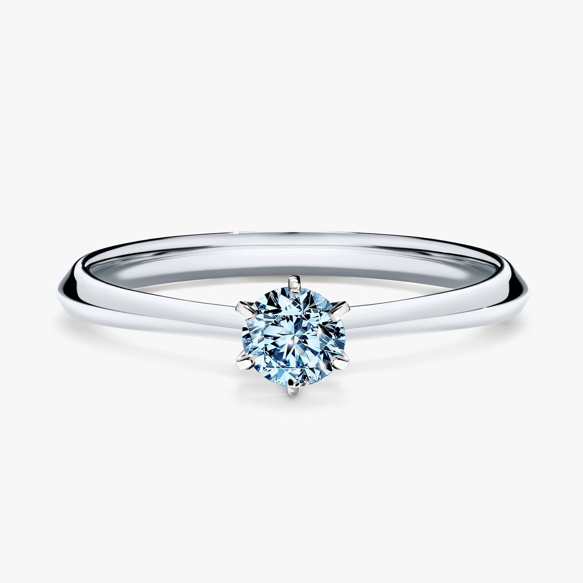 Pierscionek zareczynowy z diamentem niebieski 025 CT z bialego zlota my queen 01