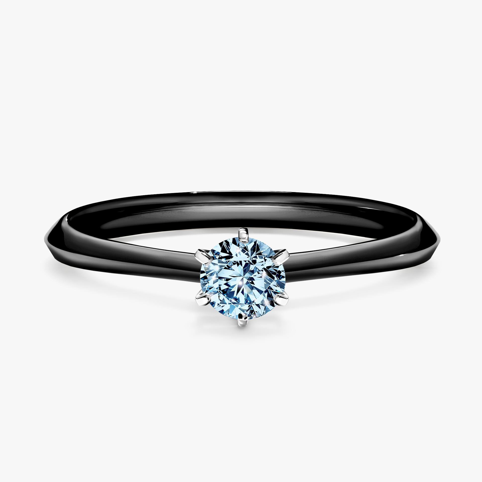 Pierscionek zareczynowy z diamentem niebieski 025 CT z czarnego zlota my queen 01