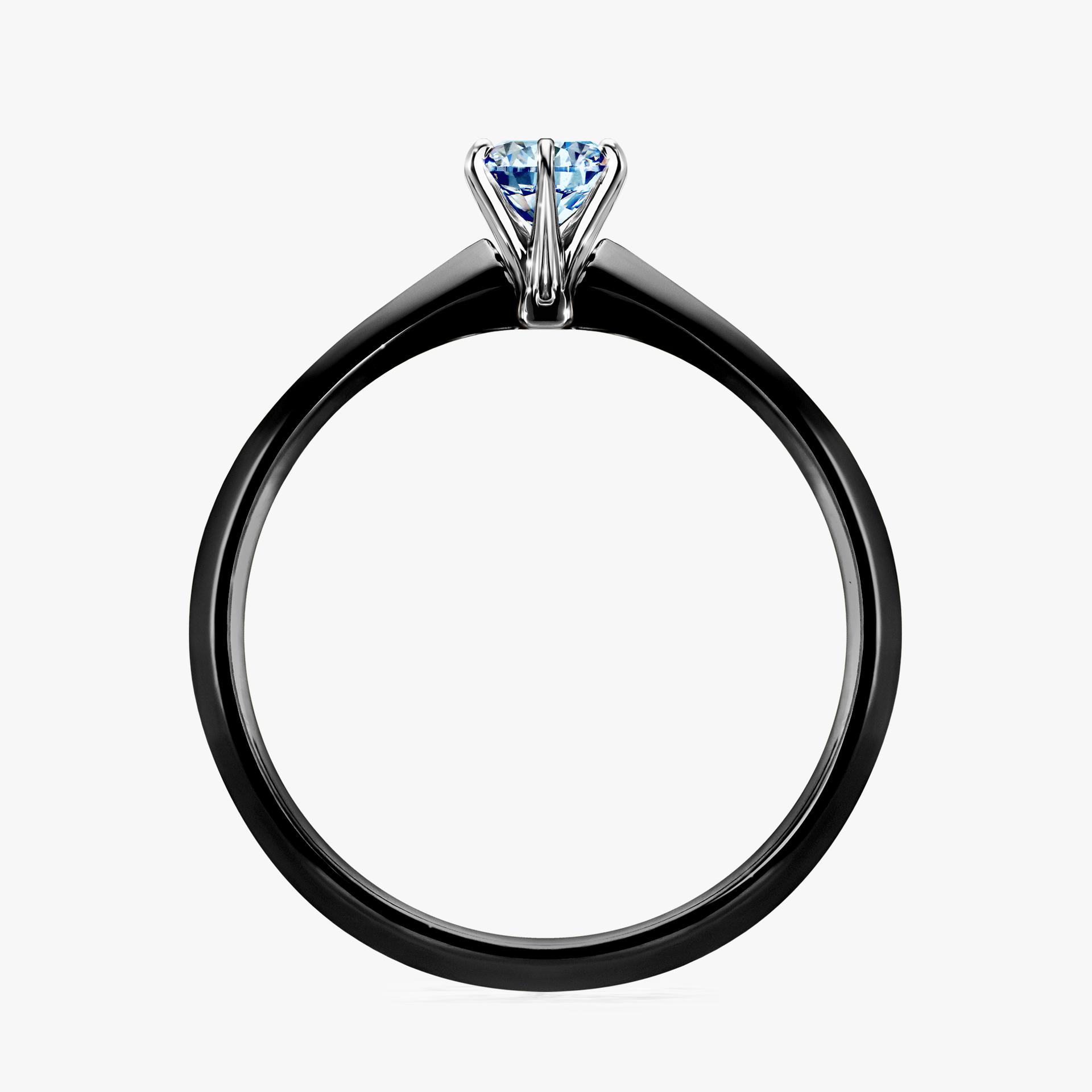 Pierscionek zareczynowy z diamentem niebieski 025 CT z czarnego zlota my queen 02