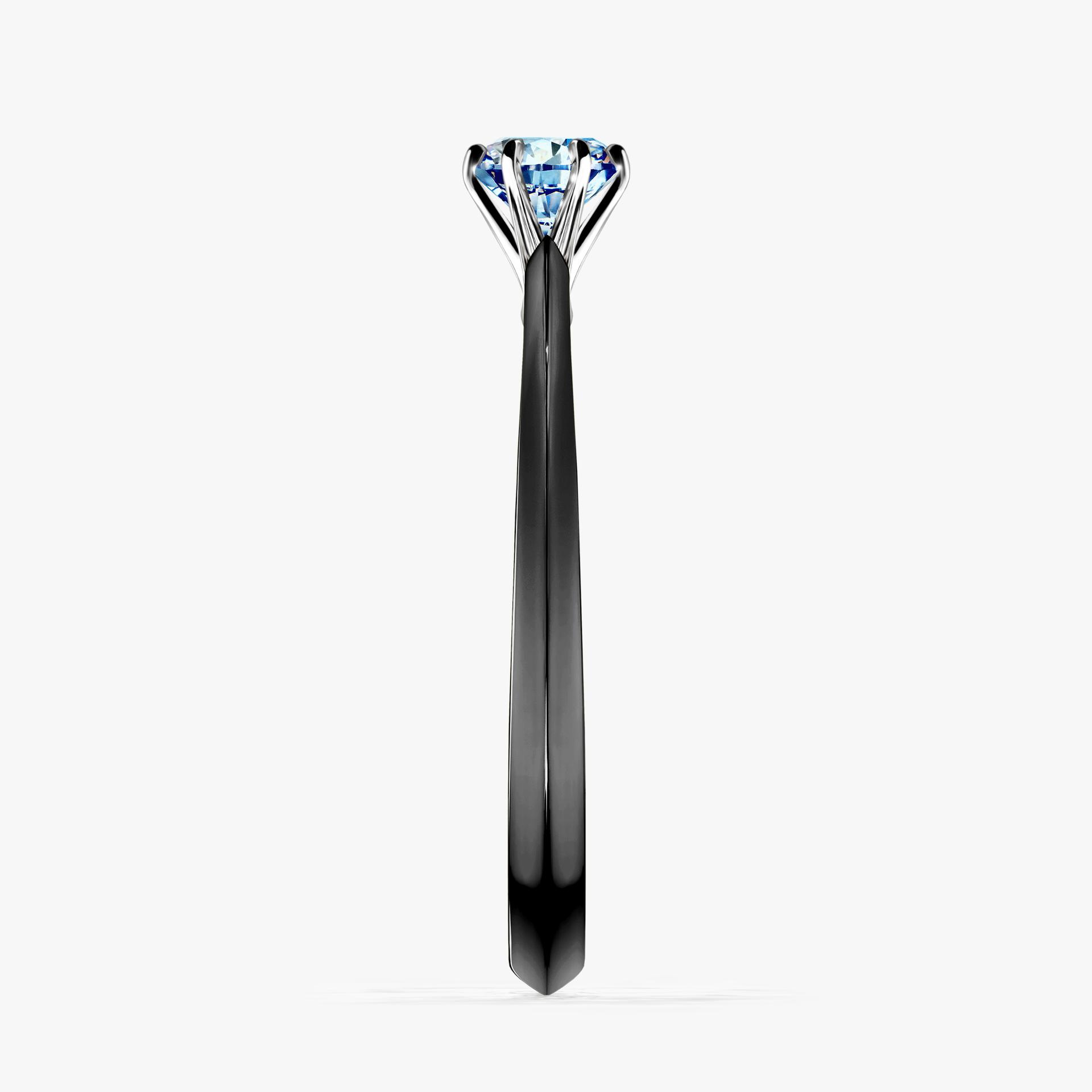 Pierscionek zareczynowy z diamentem niebieski 025 CT z czarnego zlota my queen 03