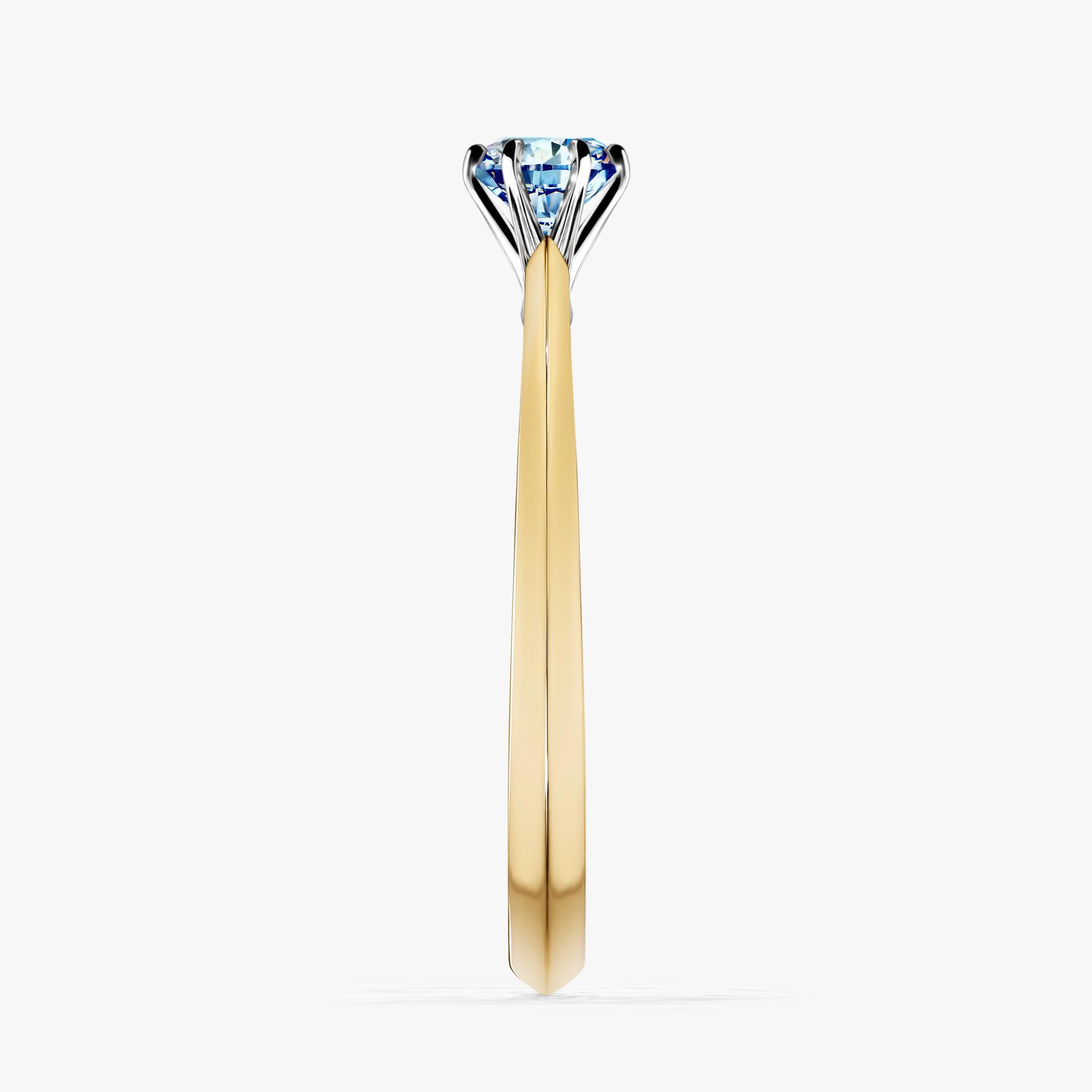 Pierscionek zareczynowy z diamentem niebieski 025 CT z zoltego zlota my queen 03