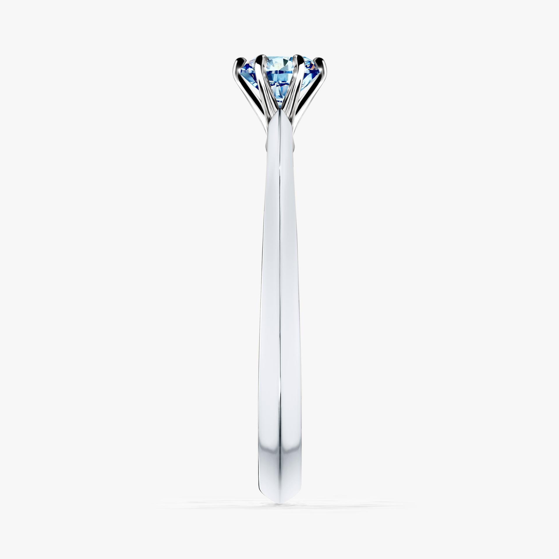 Pierscionek zareczynowy z diamentem niebieski 030 CT z bialego zlota my queen 03