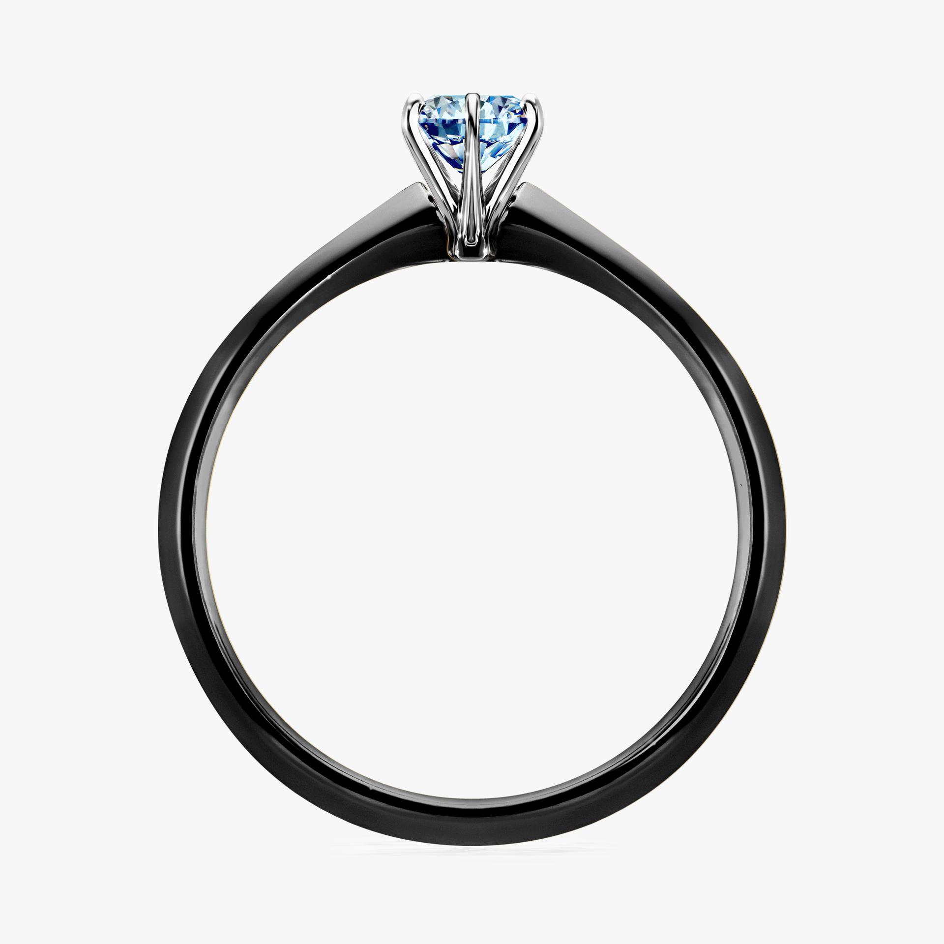 Pierscionek zareczynowy z diamentem niebieski 030 CT z czarnego zlota my queen 02