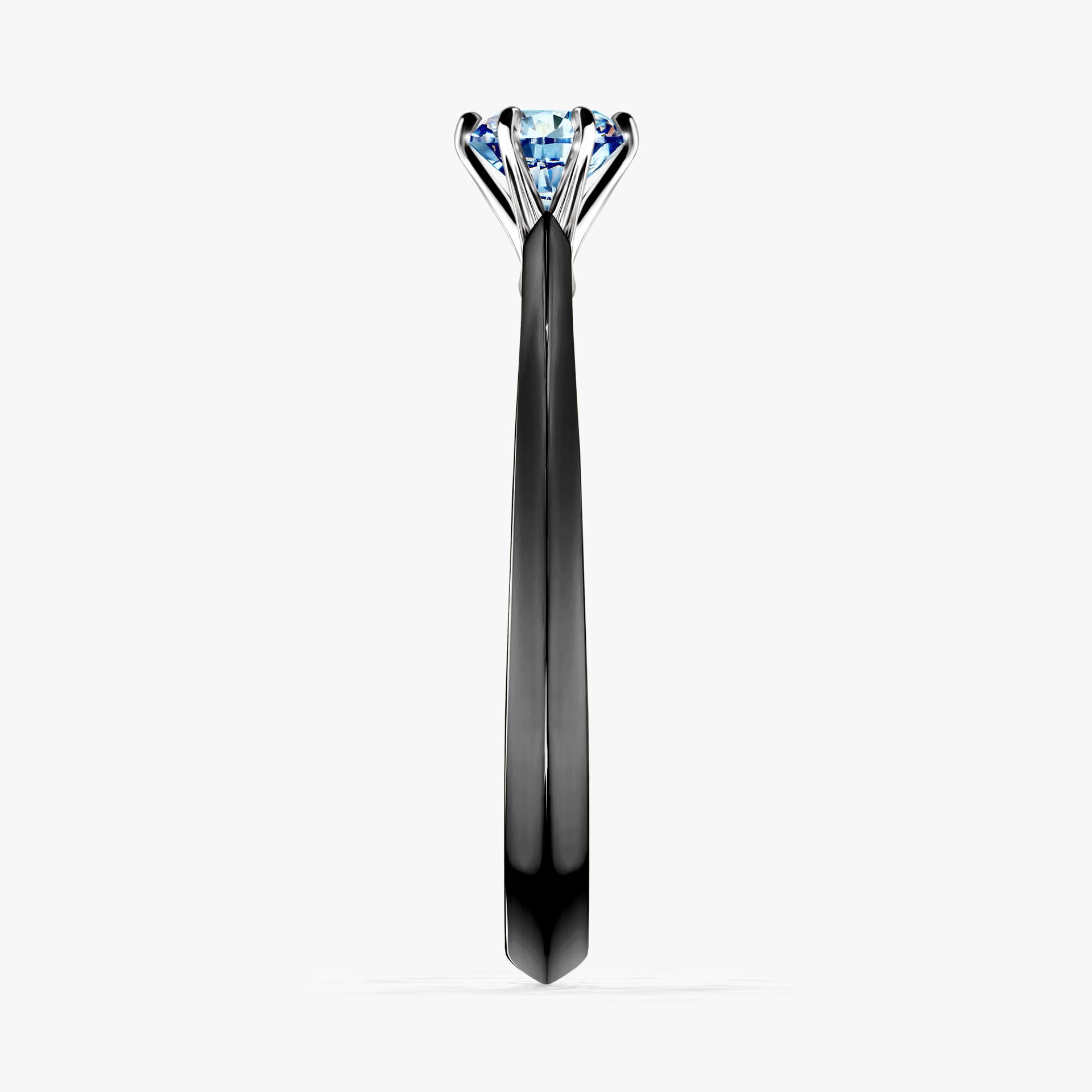 Pierscionek zareczynowy z diamentem niebieski 030 CT z czarnego zlota my queen 03