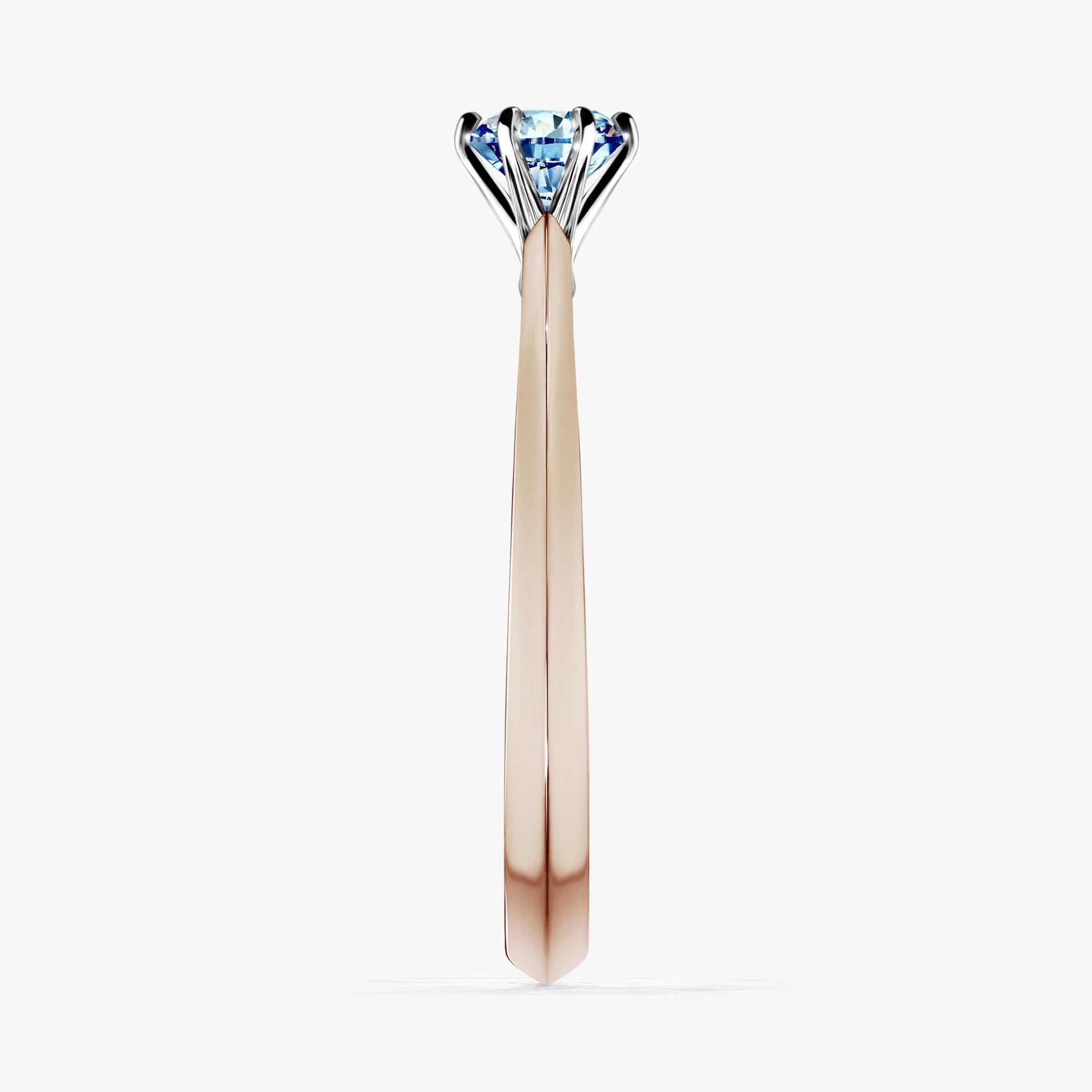 Pierscionek zareczynowy z diamentem niebieski 030 CT z rozowego zlota my queen 03