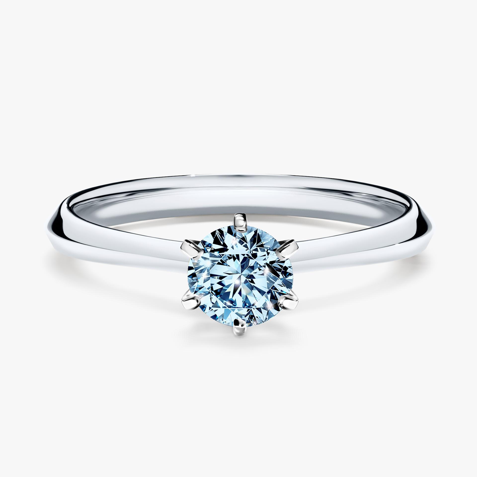 Pierscionek zareczynowy z diamentem niebieski 050 CT z bialego zlota my queen 01