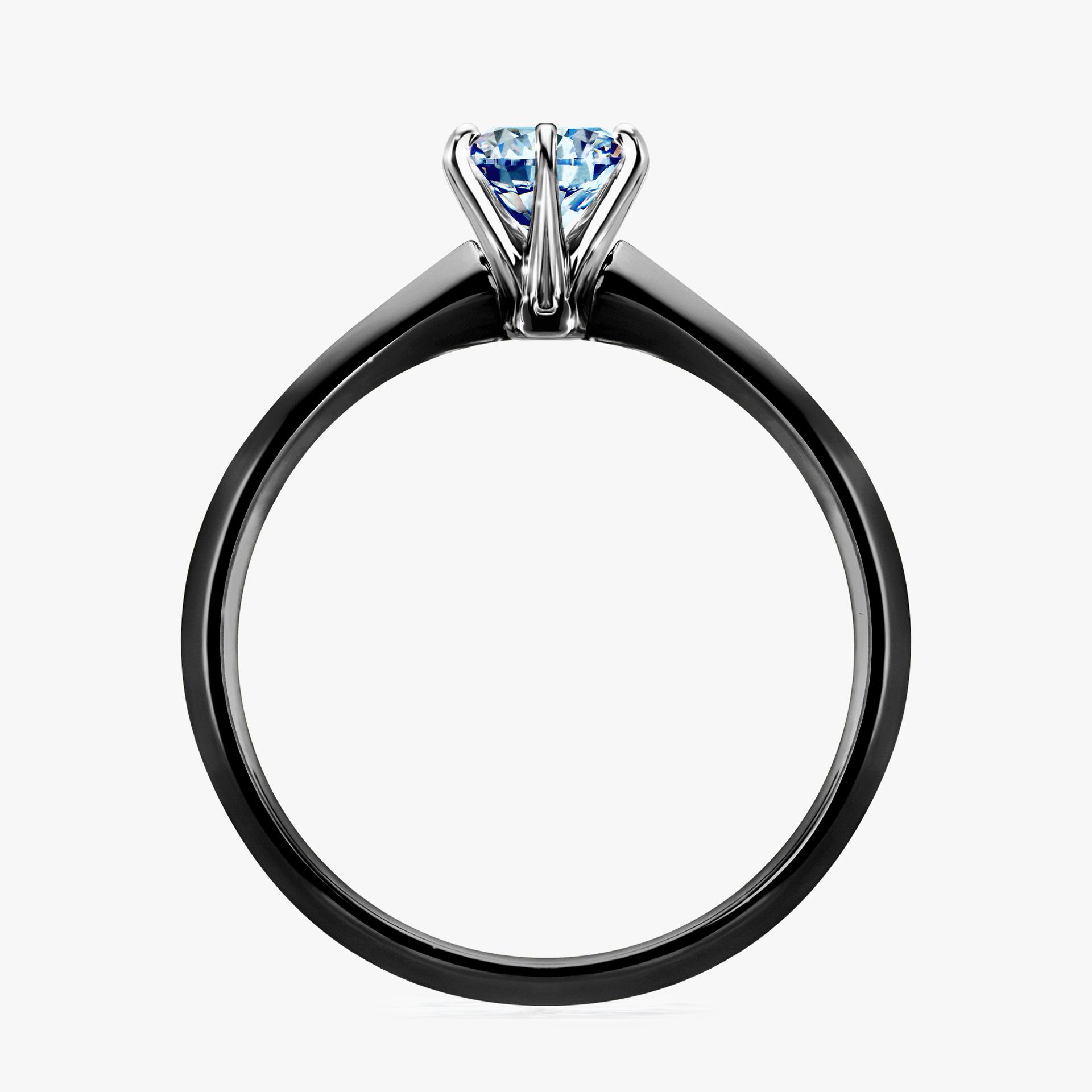 Pierscionek zareczynowy z diamentem niebieski 050 CT z czarnego zlota my queen 02
