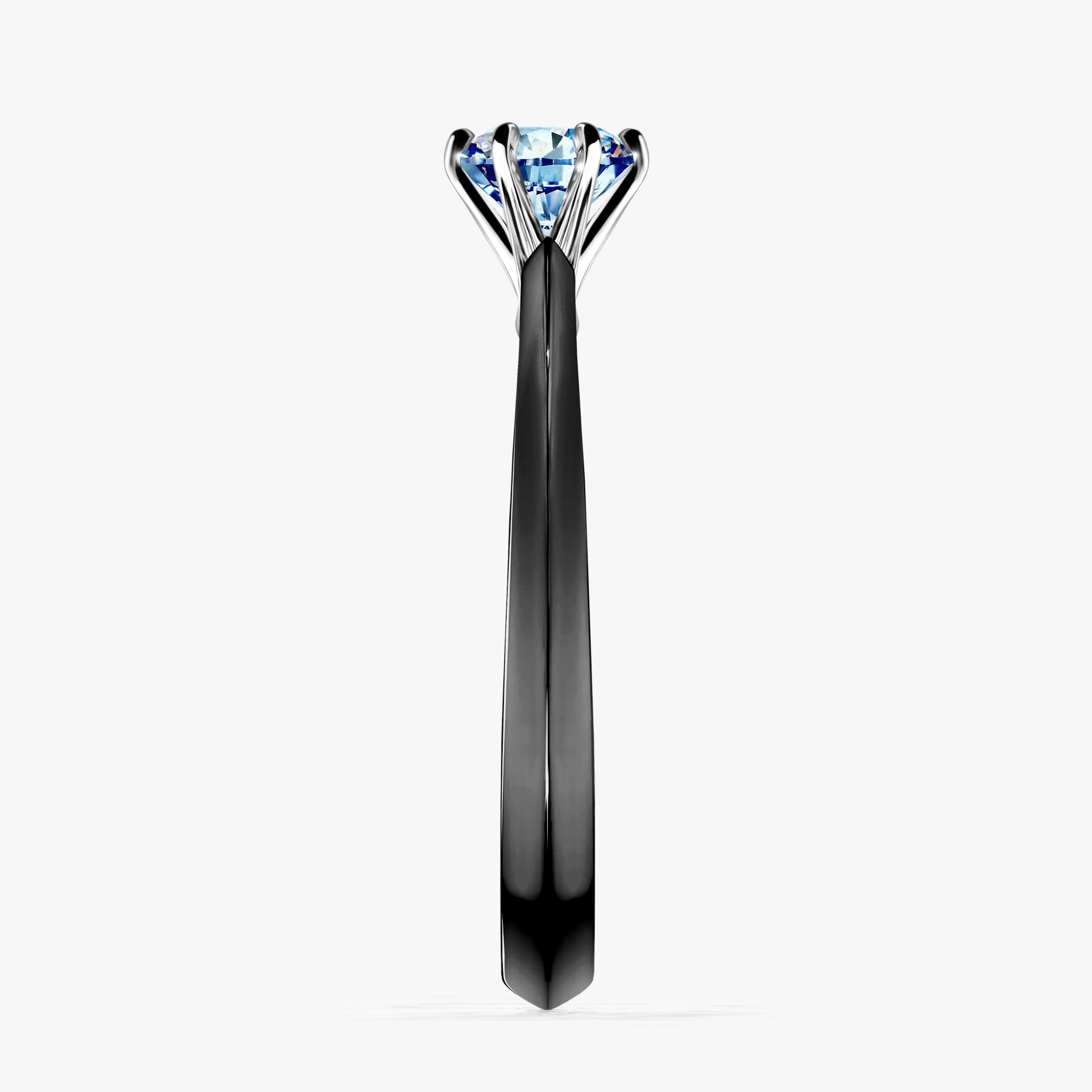 Pierscionek zareczynowy z diamentem niebieski 050 CT z czarnego zlota my queen 03
