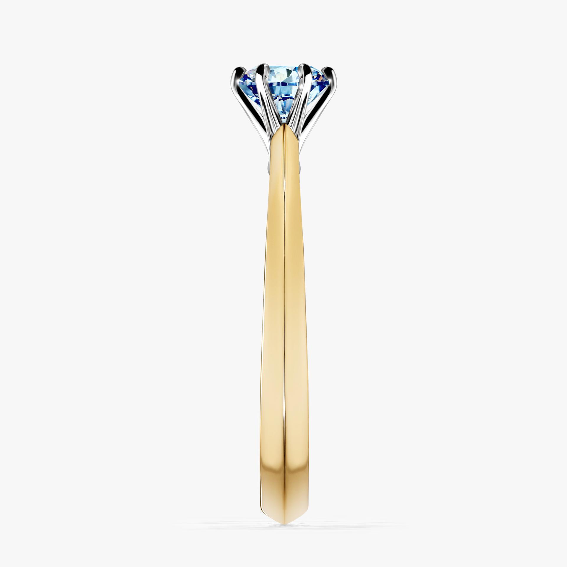 Pierscionek zareczynowy z diamentem niebieski 050 CT z zoltego zlota my queen 03