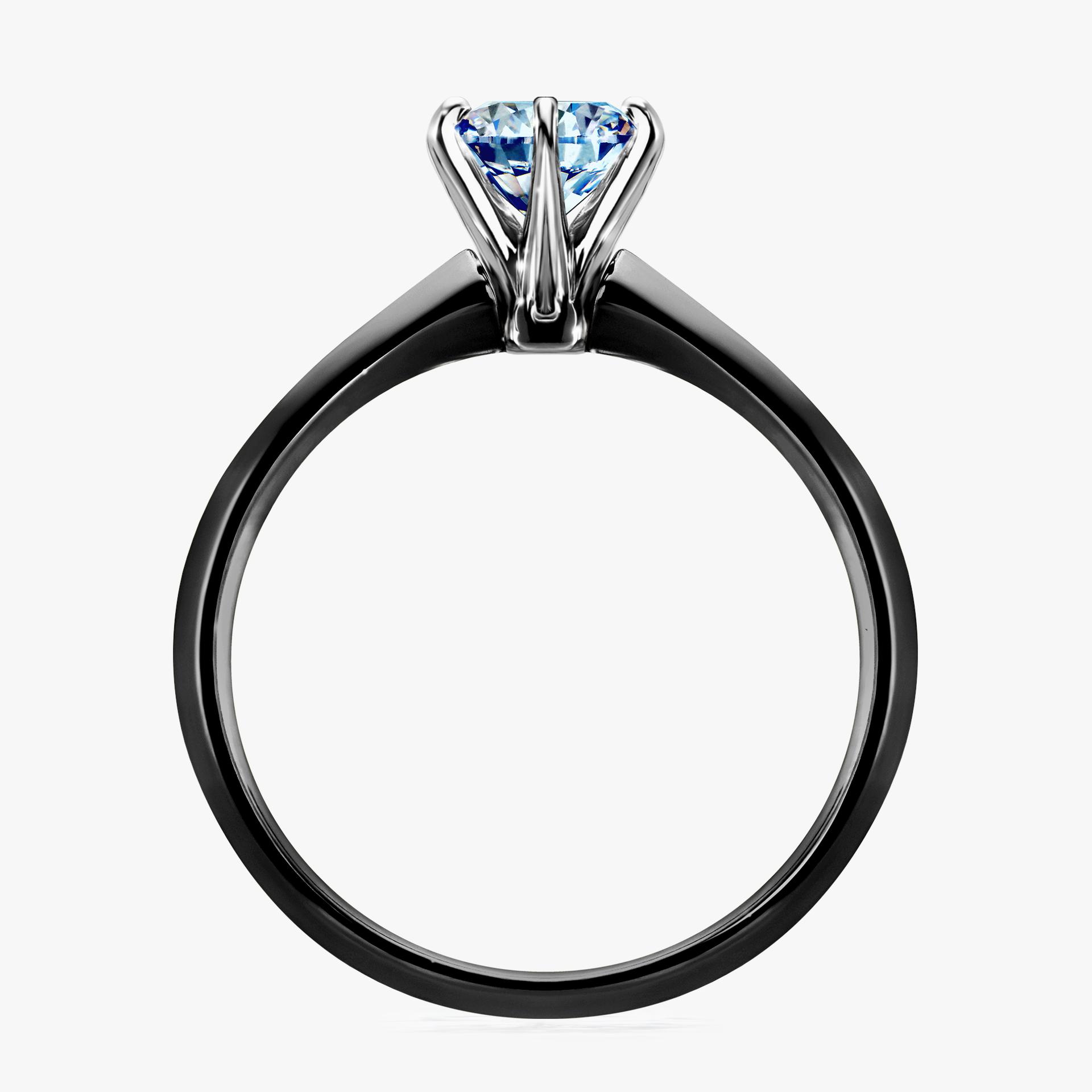 Pierscionek zareczynowy z diamentem niebieski 080 CT z czarnego zlota my queen 02