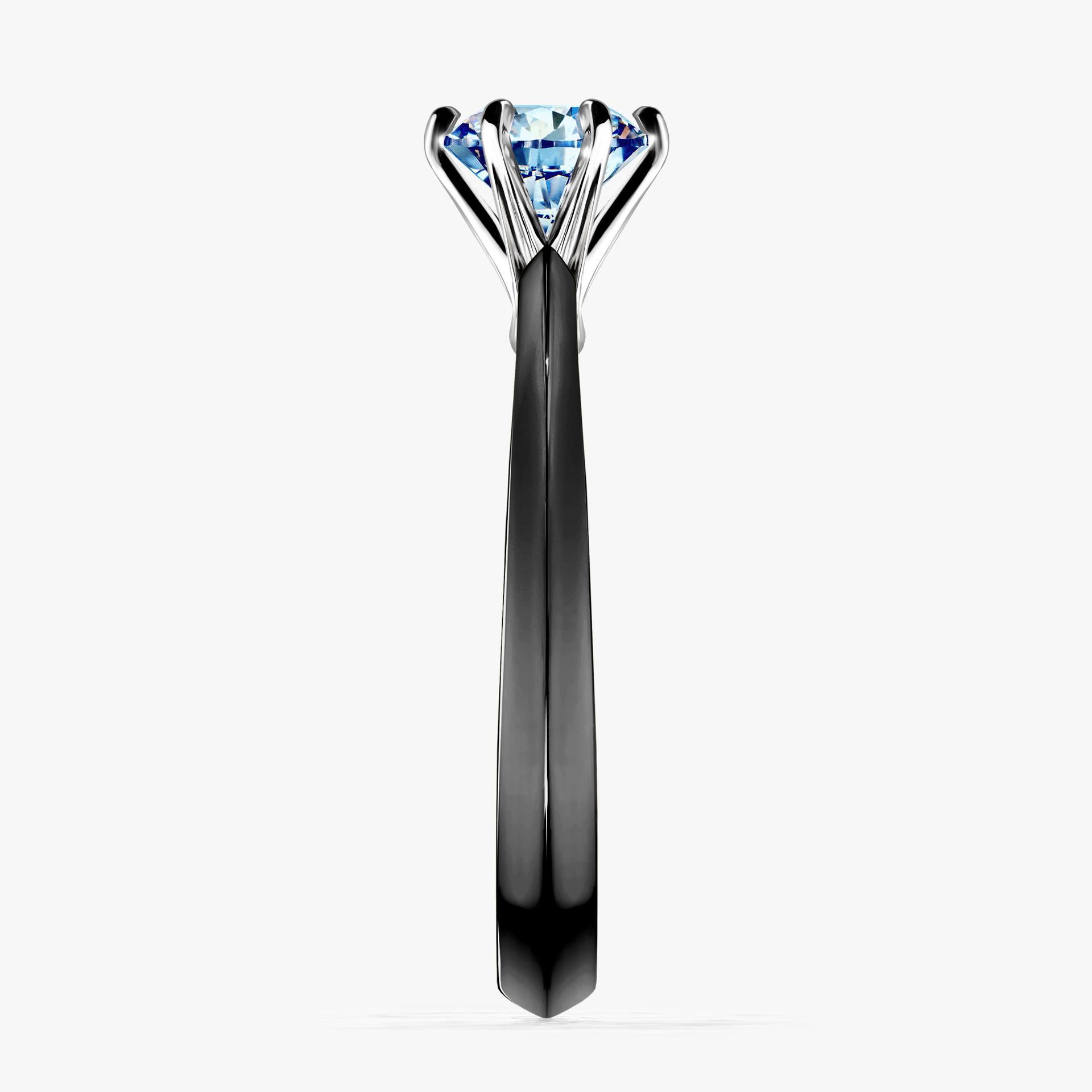 Pierscionek zareczynowy z diamentem niebieski 080 CT z czarnego zlota my queen 03