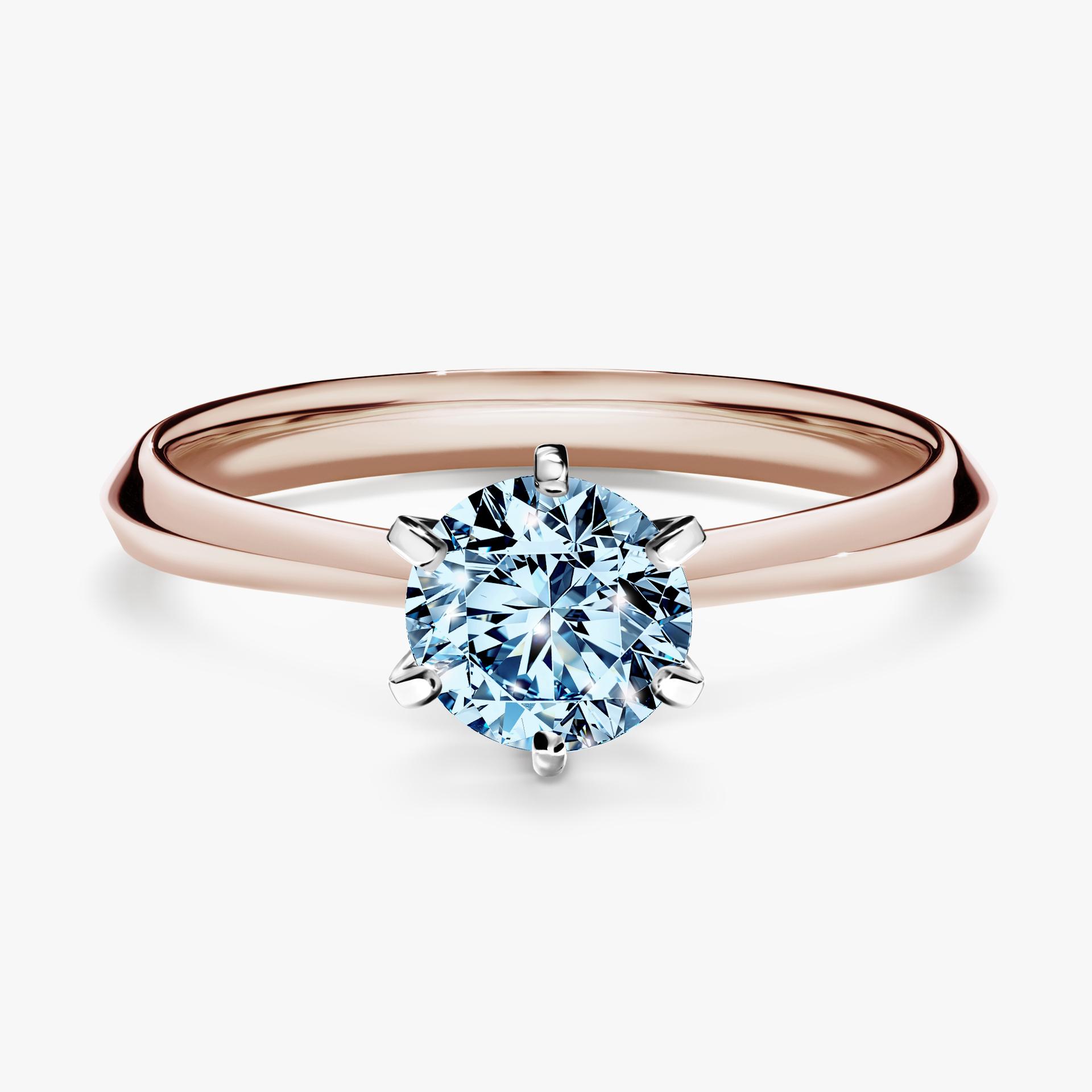 Pierscionek zareczynowy z diamentem niebieski 080 CT z rozowego zlota my queen 01